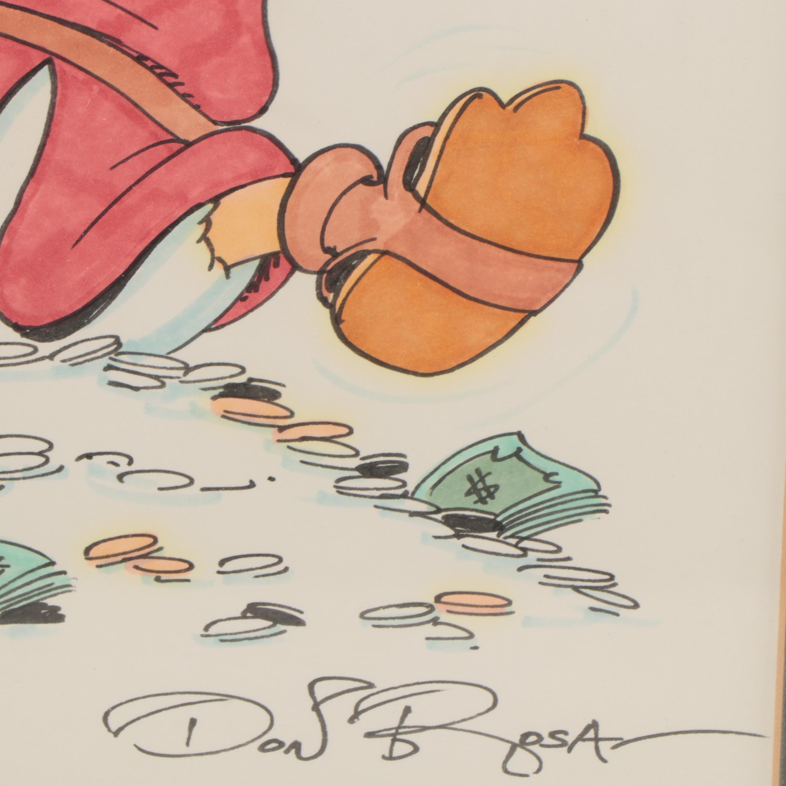 Don Rosa Ink Drawing of Scrooge McDuck, Circa 1993