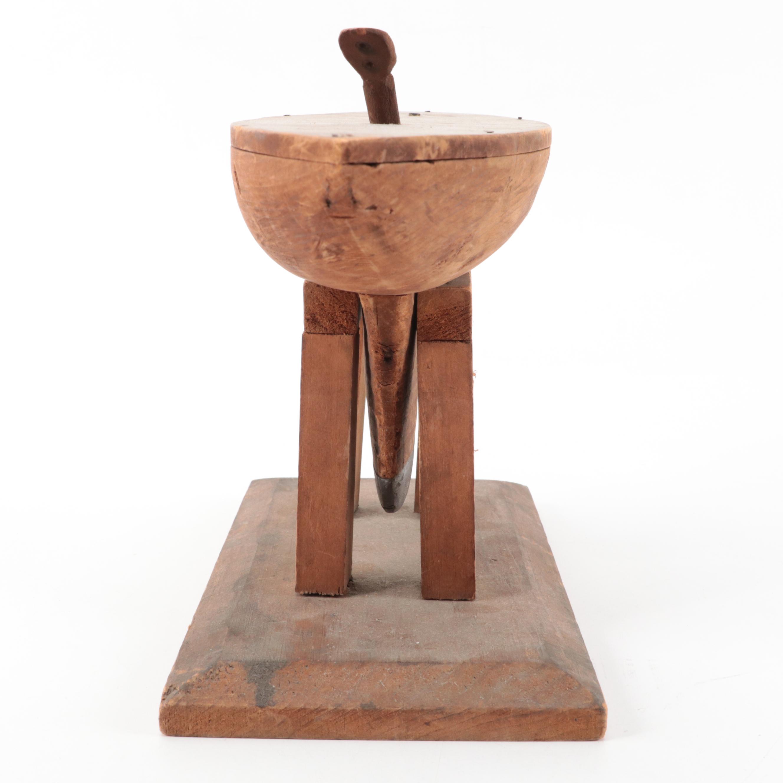 Brass Hanging Doorbell, Scale Weights, Handbell and Boat Hull Model