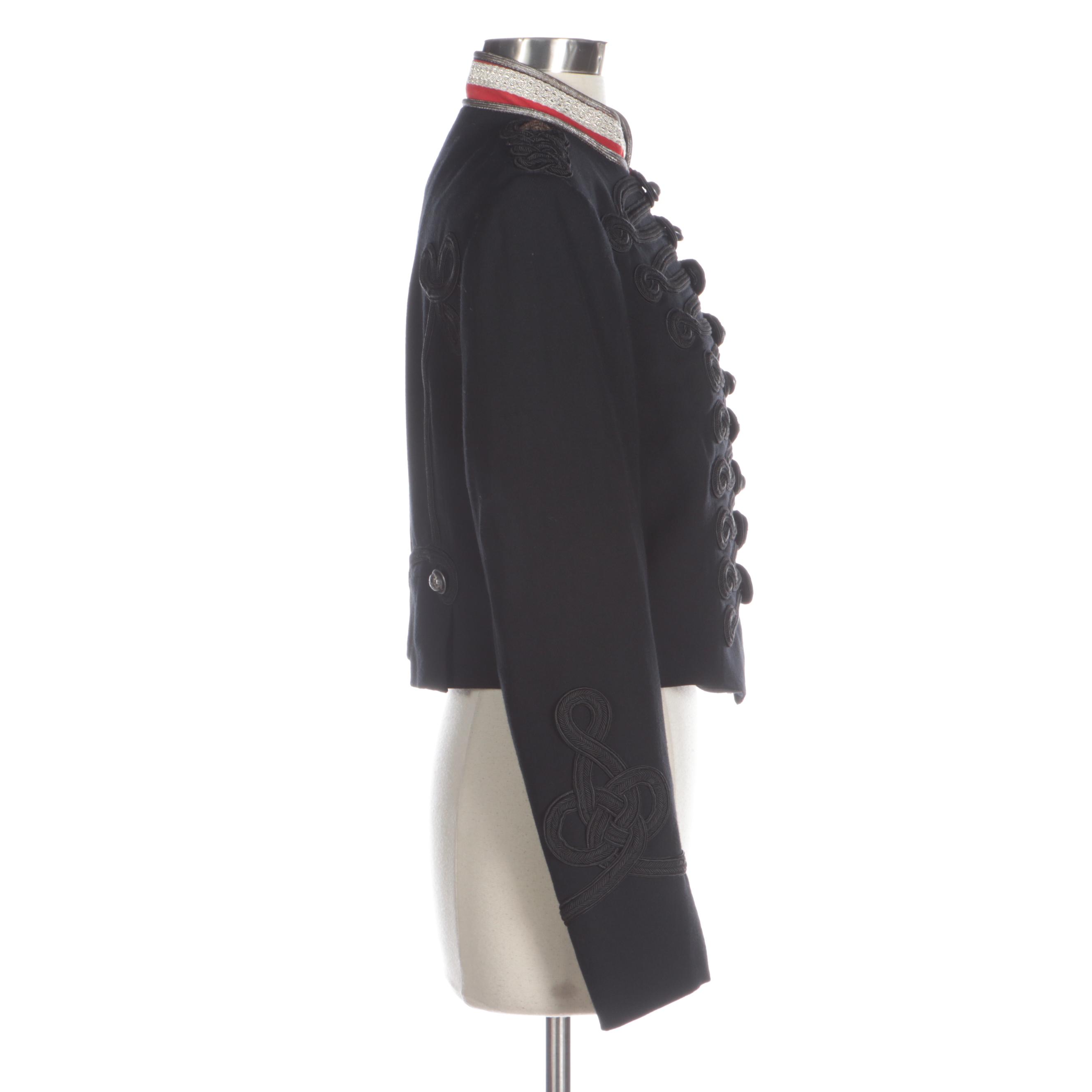 Polo Ralph Lauren Military Style Wool Serge Jacket with Soutache Trim