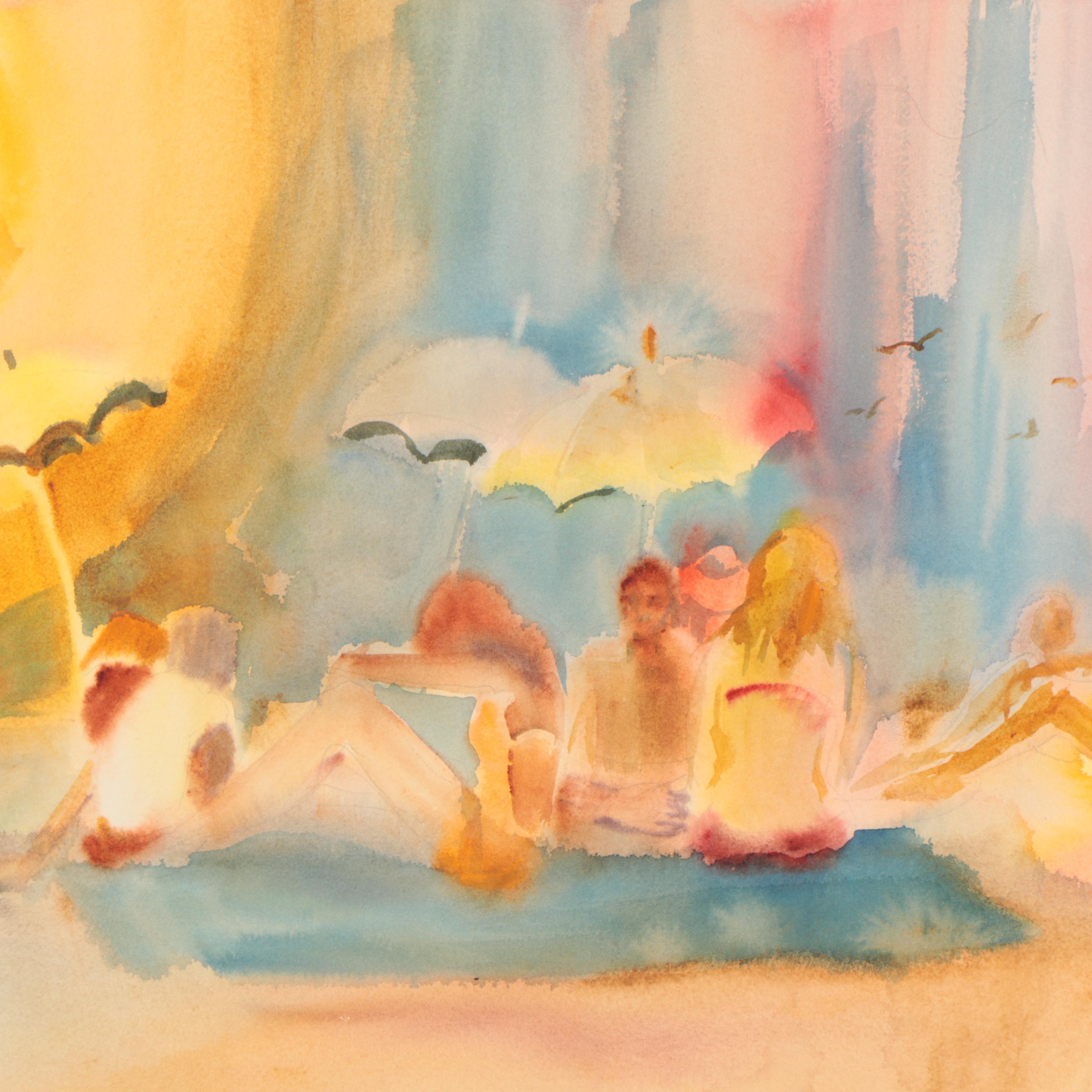 Marion Maas Watercolor Paintings of Landscapes With Figures