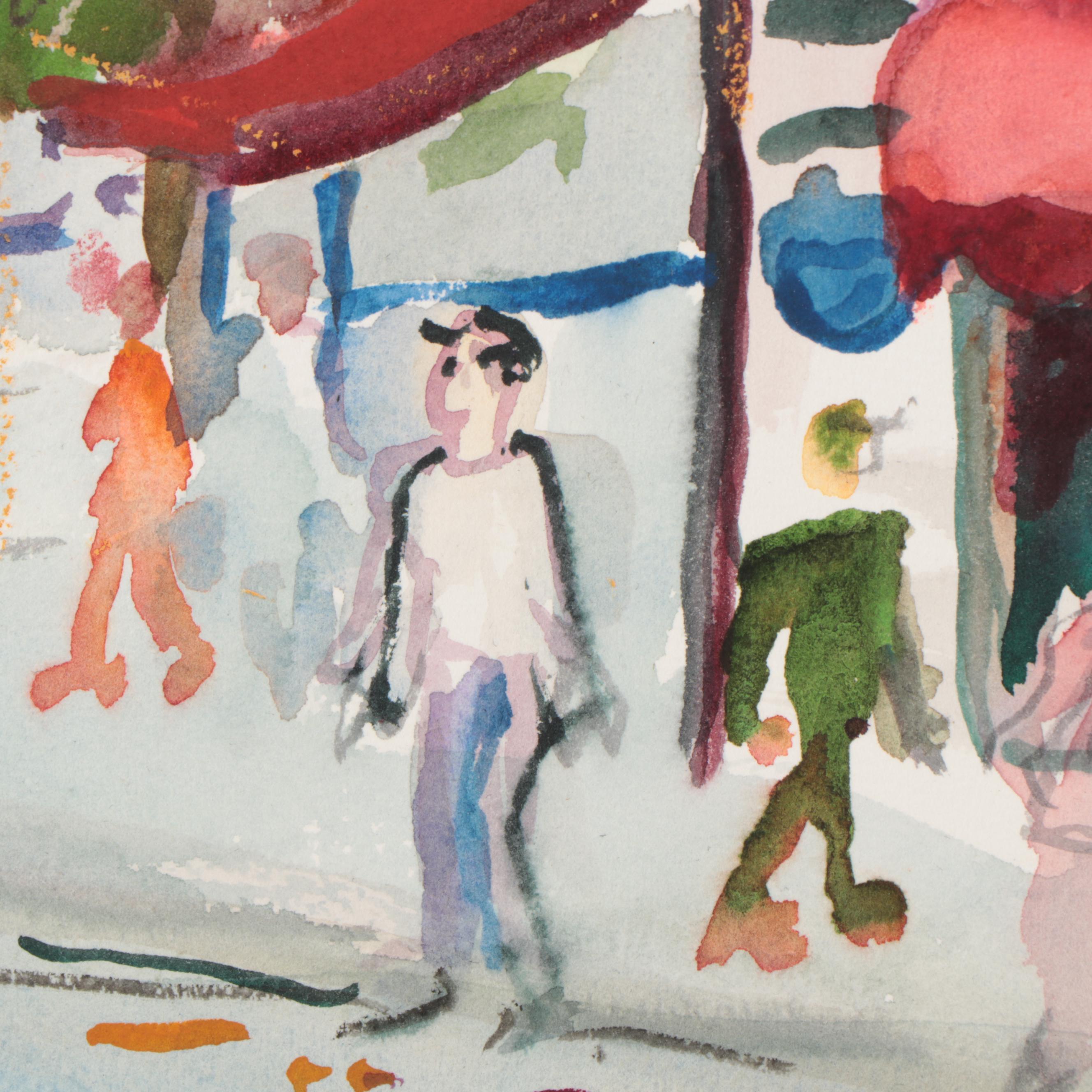 Marion Maas Watercolor Paintings of Landscapes With Figures