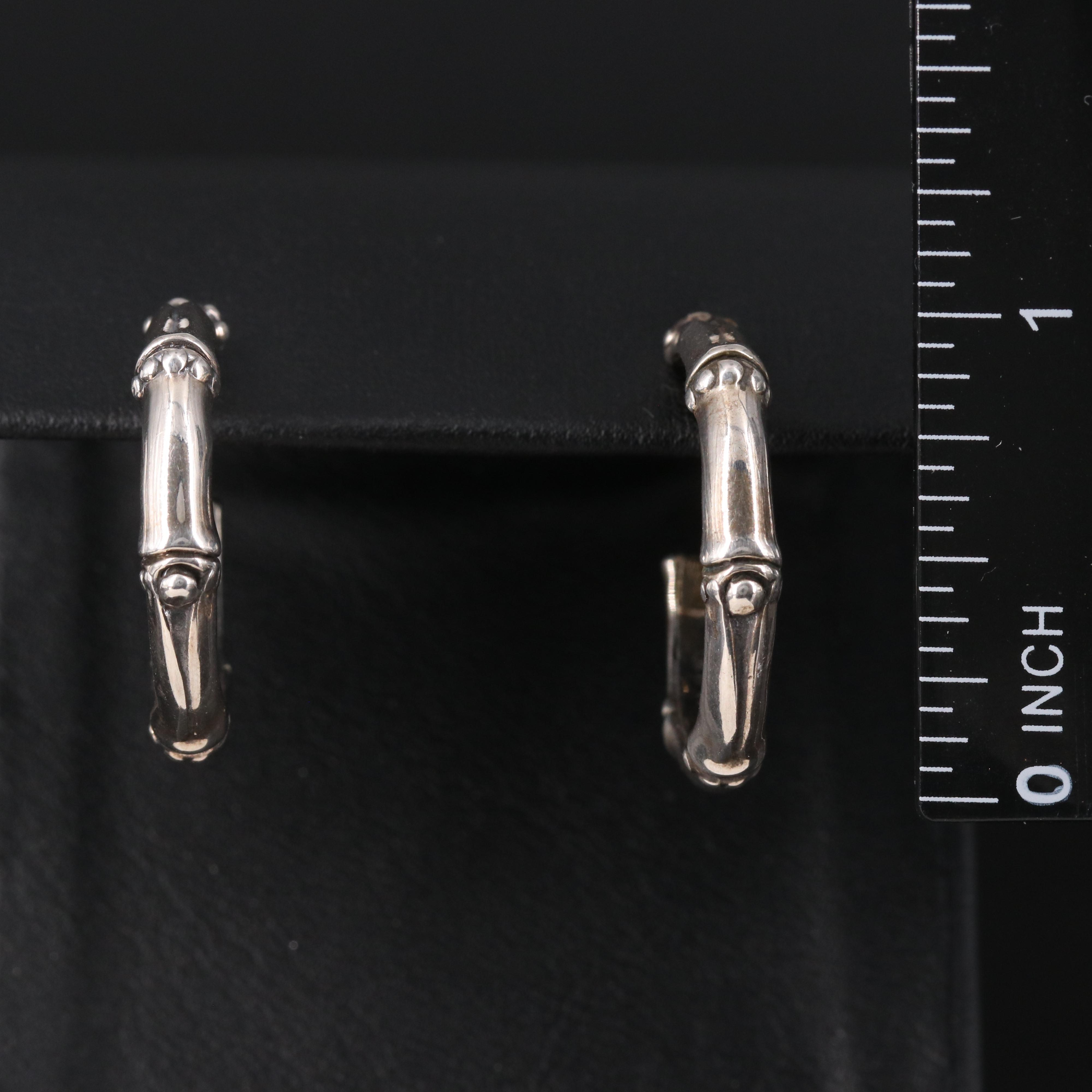John Hardy "Bamboo" Sterling Hoop Earrings
