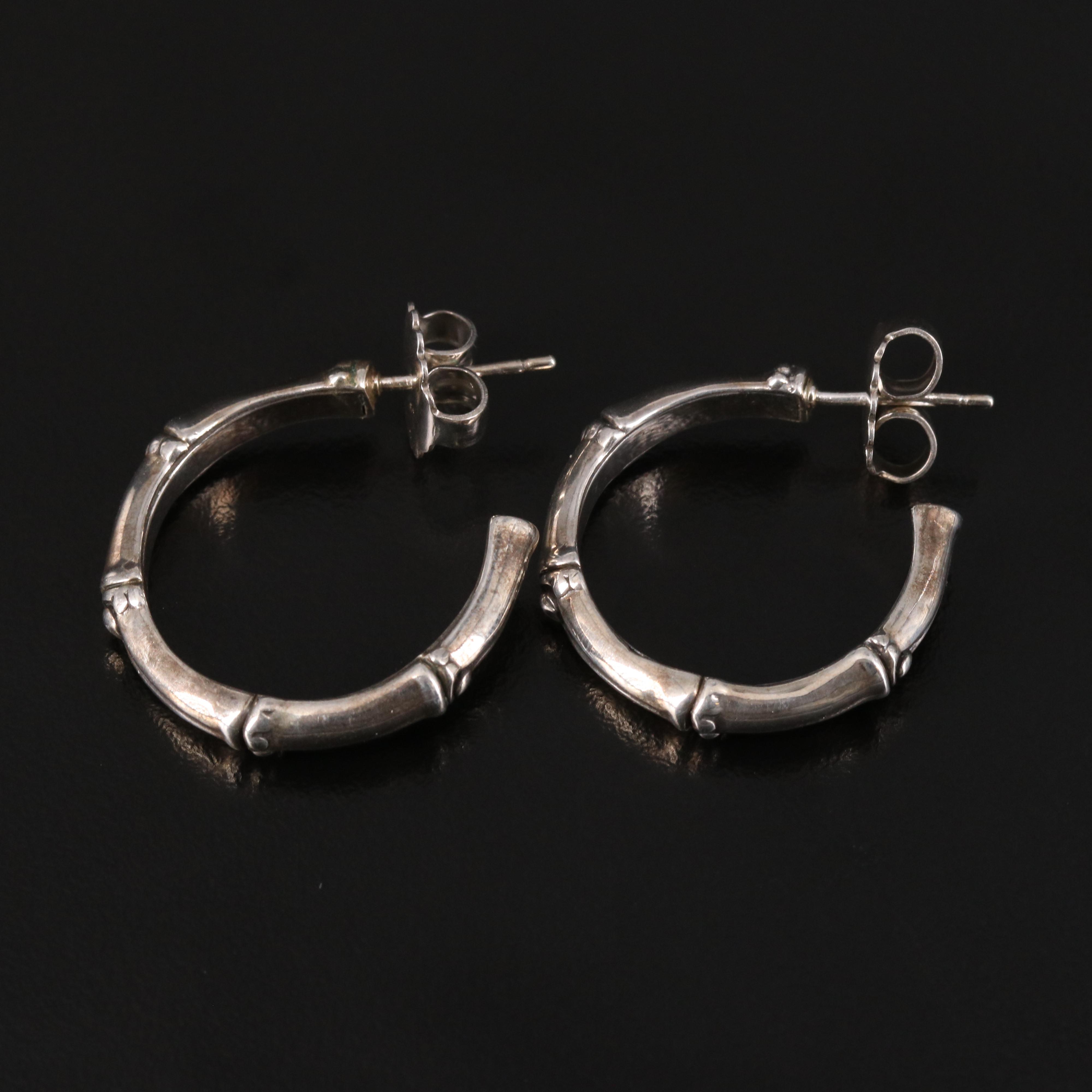 John Hardy "Bamboo" Sterling Hoop Earrings