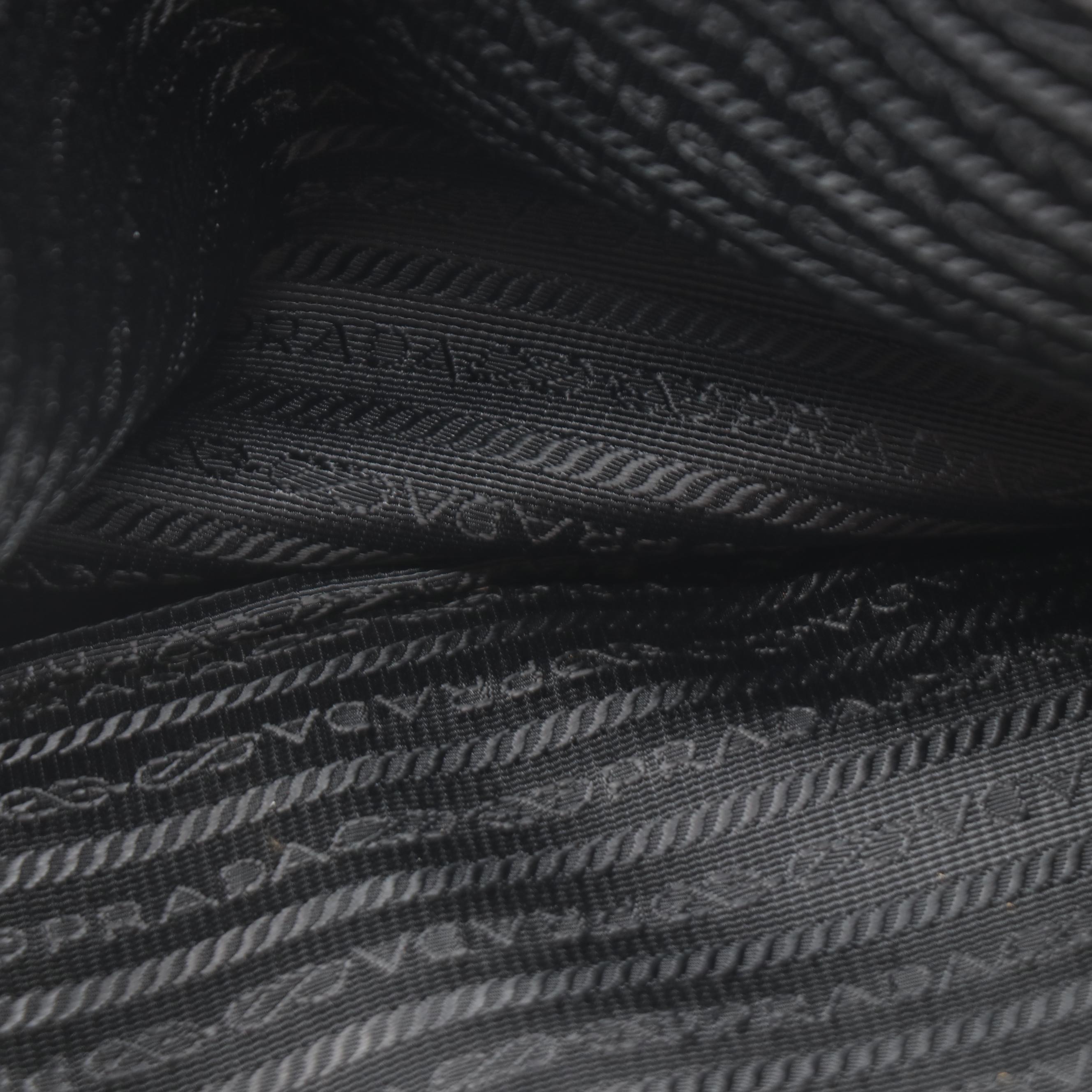 Prada Shopping Tote in Black Tessuto Nylon and Leather