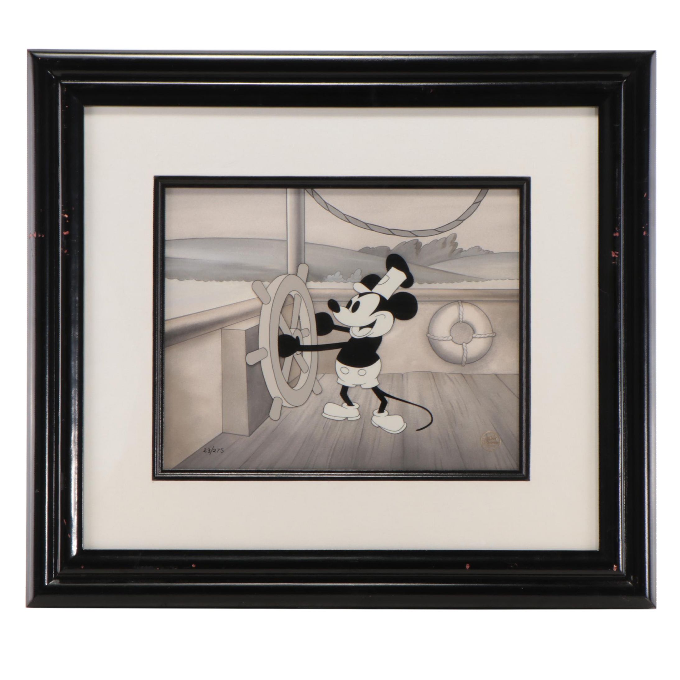 Disney "Steamboat Willie" Recreated Animation Cel Set-Up, 1992