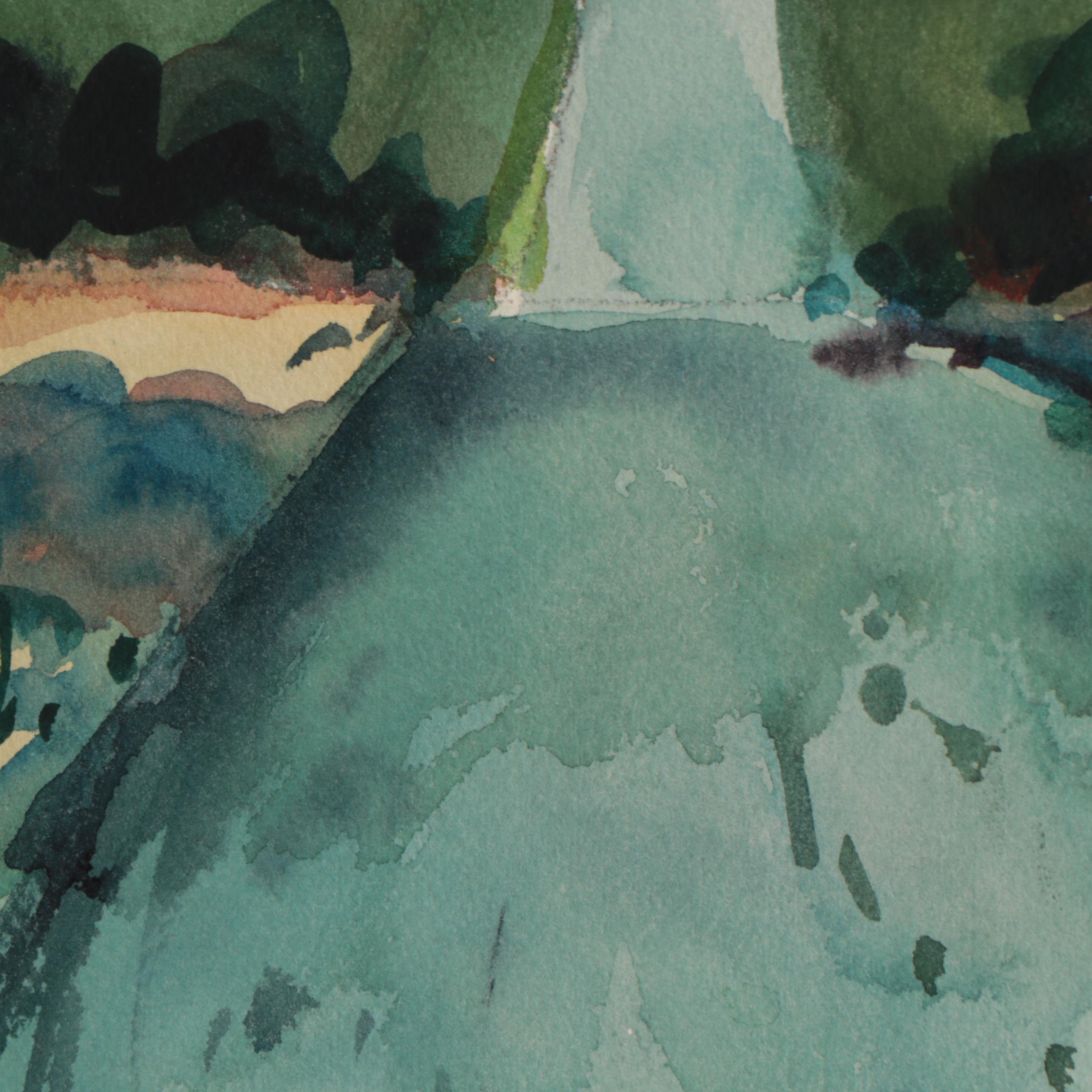 Marion Maas Watercolor Paintings of Landscapes With Houses