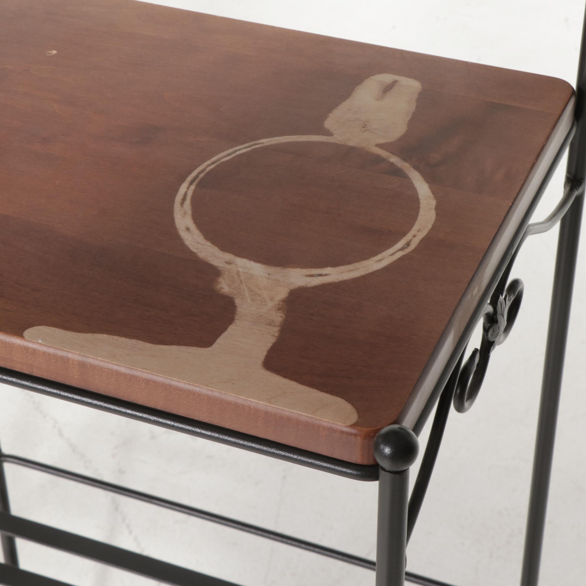 Longaberger Wrought Iron and Wooden Bakers Rack