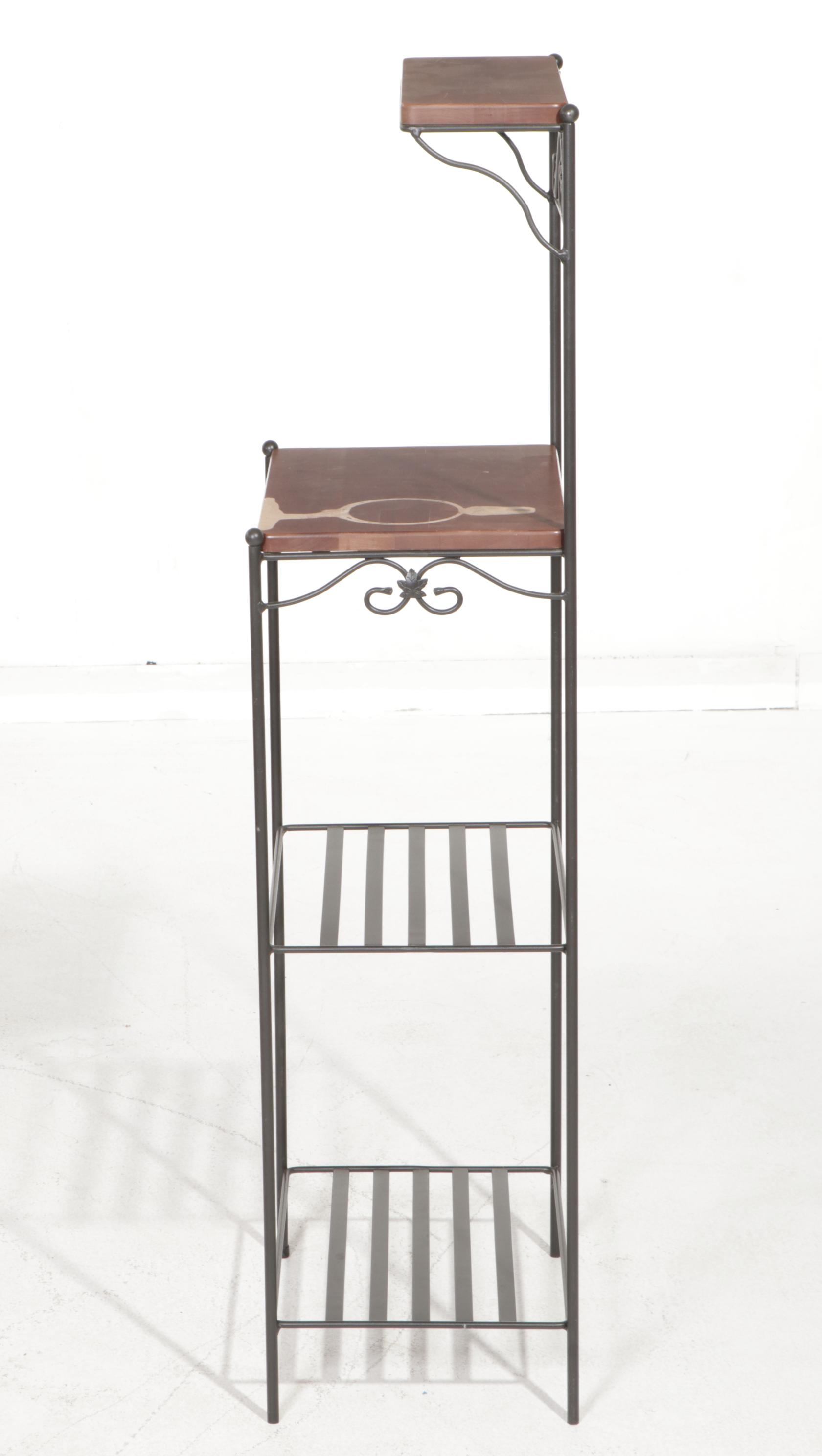 Longaberger Wrought Iron and Wooden Bakers Rack