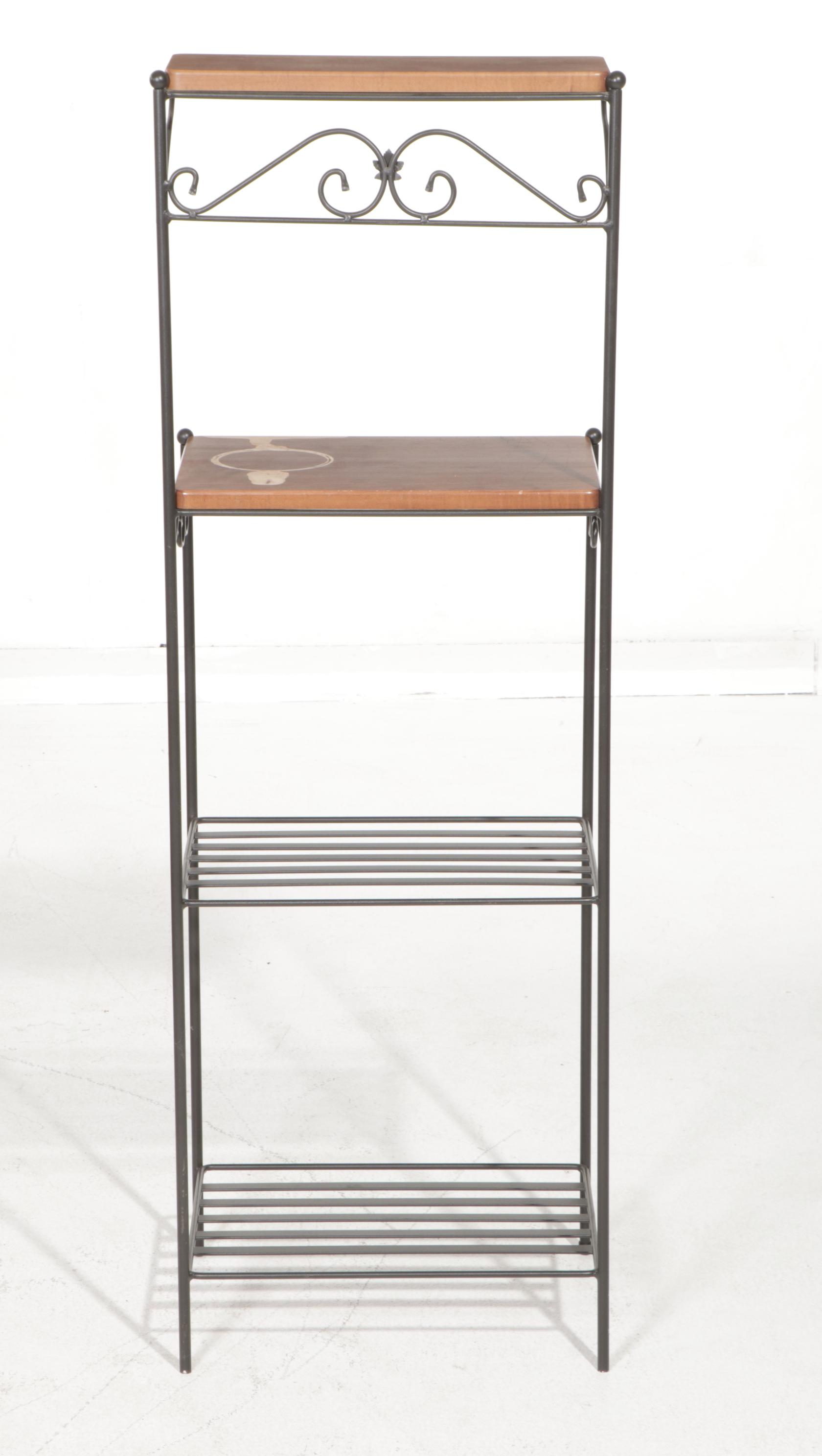 Longaberger Wrought Iron and Wooden Bakers Rack