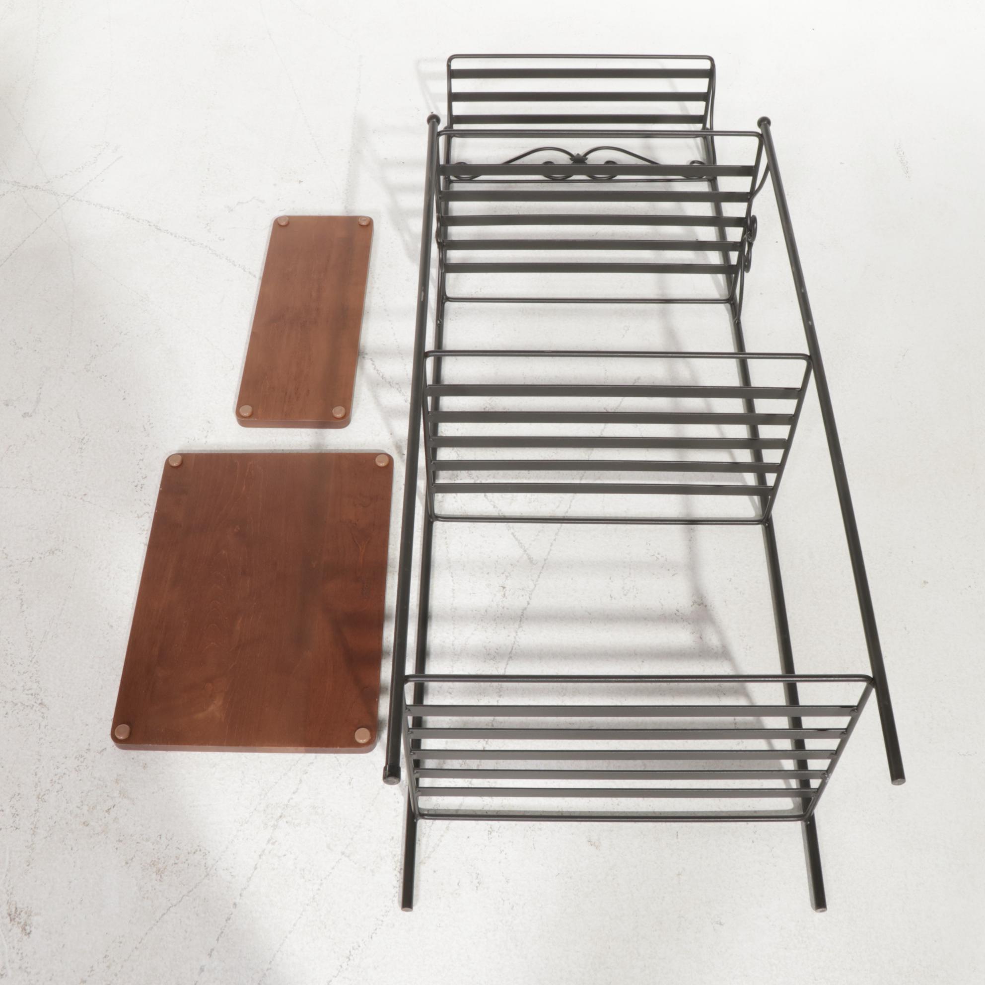 Longaberger Wrought Iron and Wooden Bakers Rack