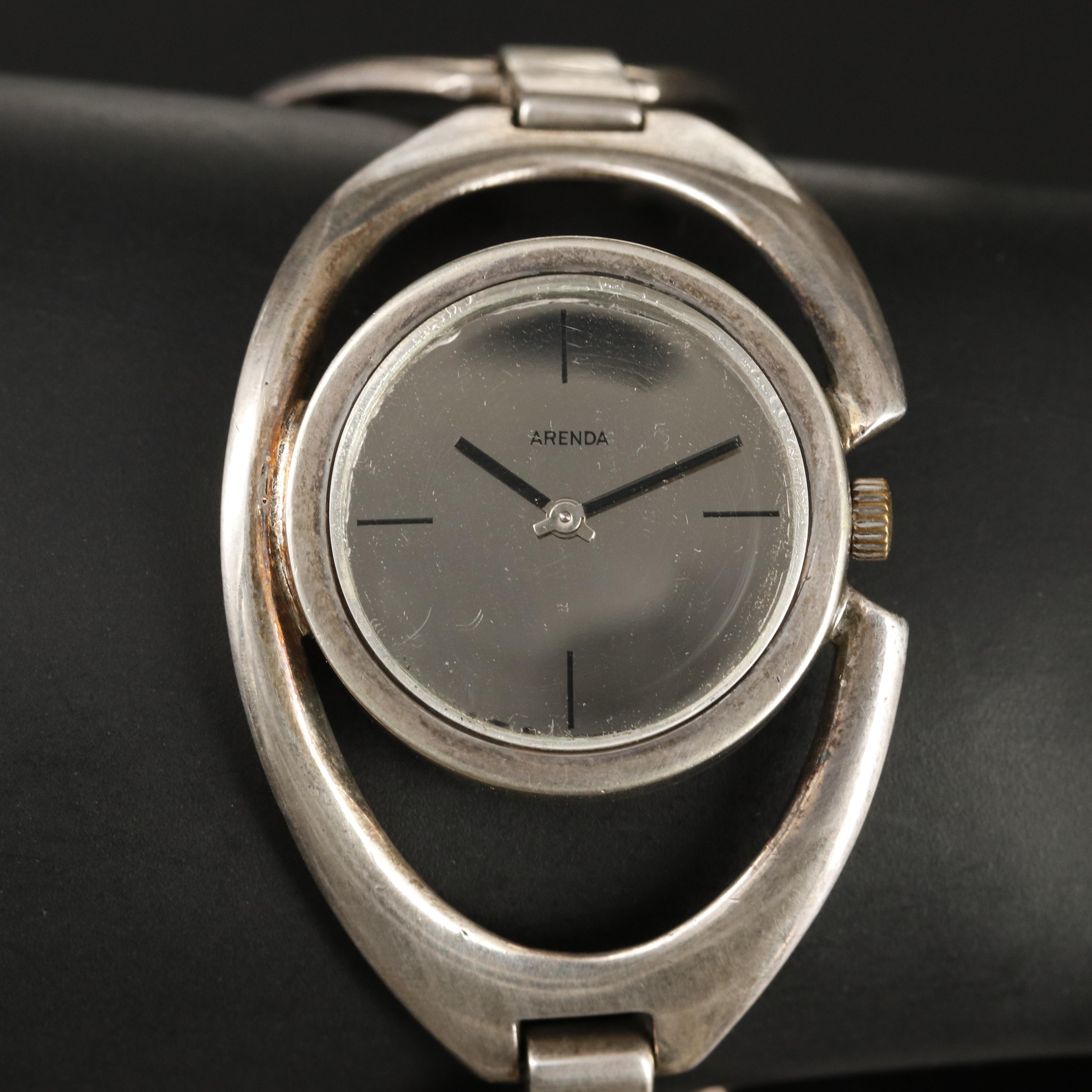 .835 Silver Arenda Mirror Dial Bangle Style Watch