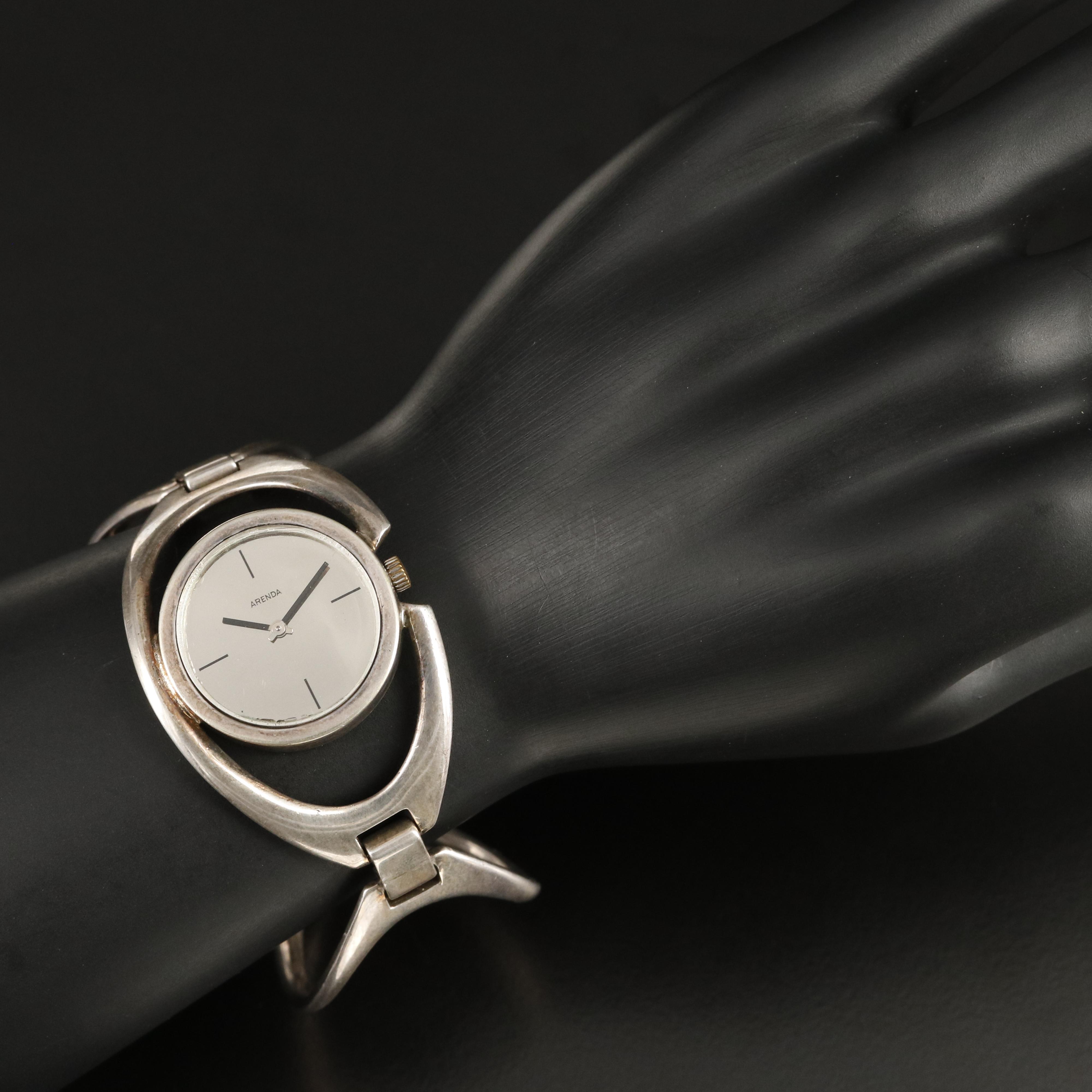 .835 Silver Arenda Mirror Dial Bangle Style Watch