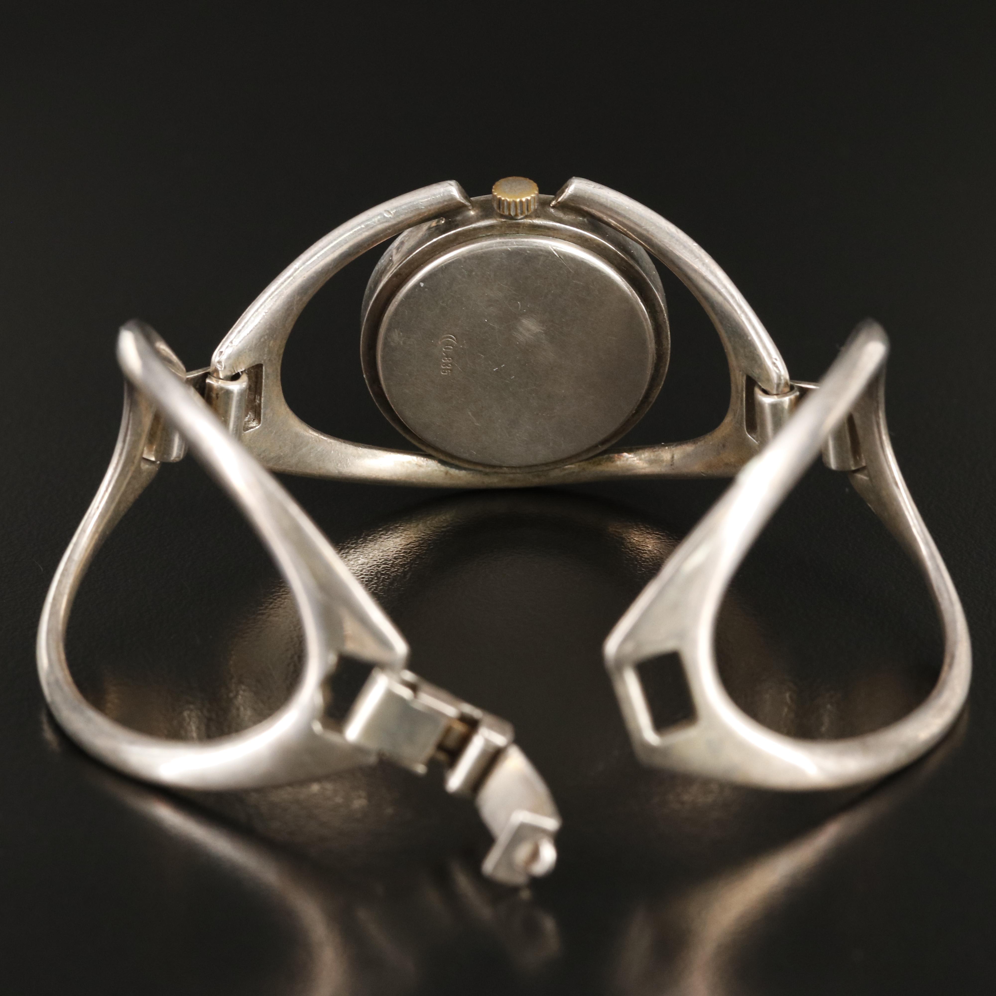 .835 Silver Arenda Mirror Dial Bangle Style Watch