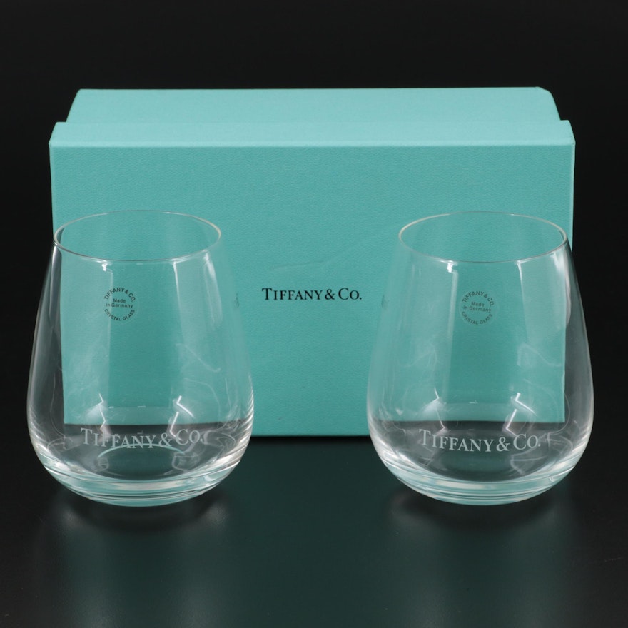 Pair of Tiffany & Co. Etched Crystal Tumblers