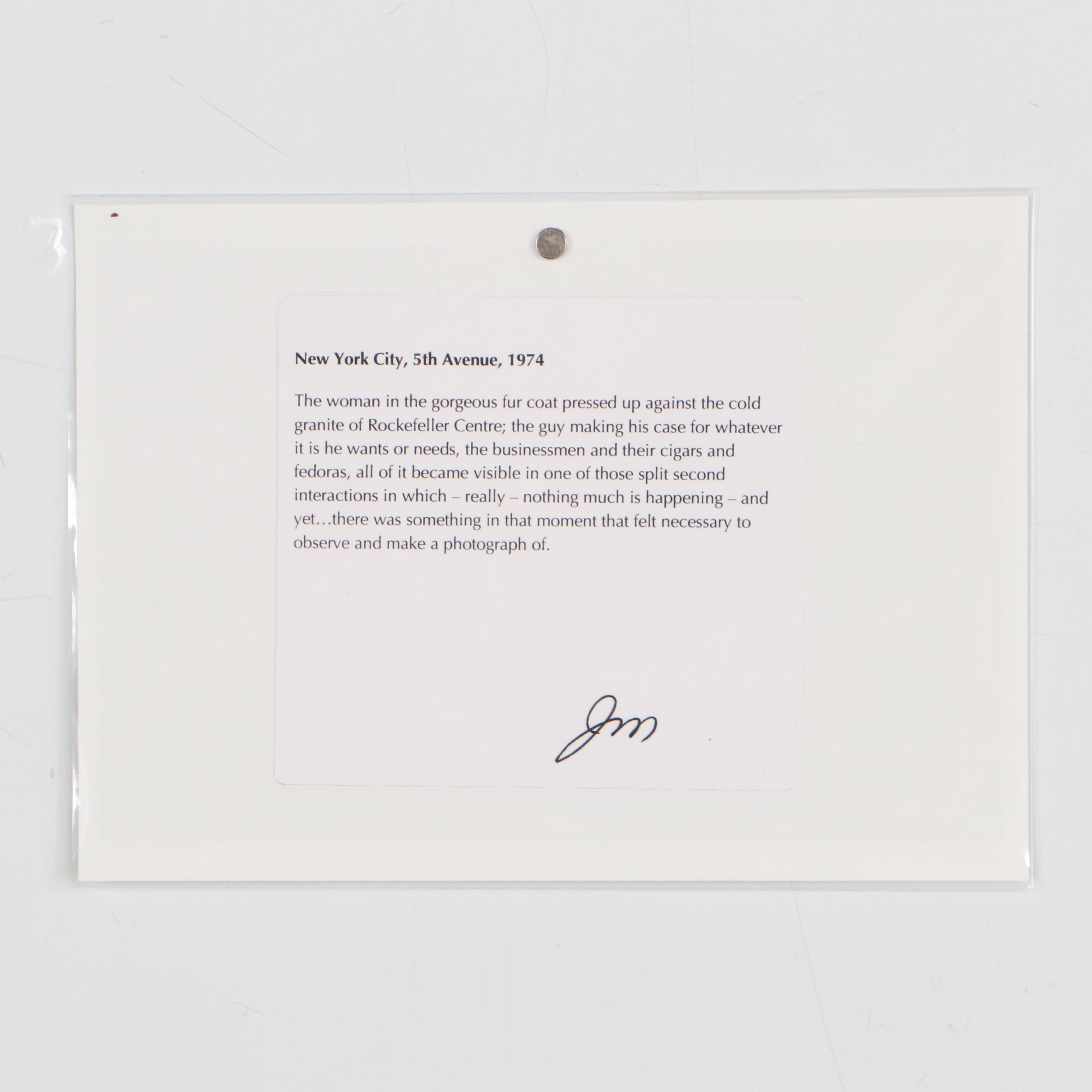 Joel Meyerowitz Digital C-Type "New York City, 5th Avenue, 1974"