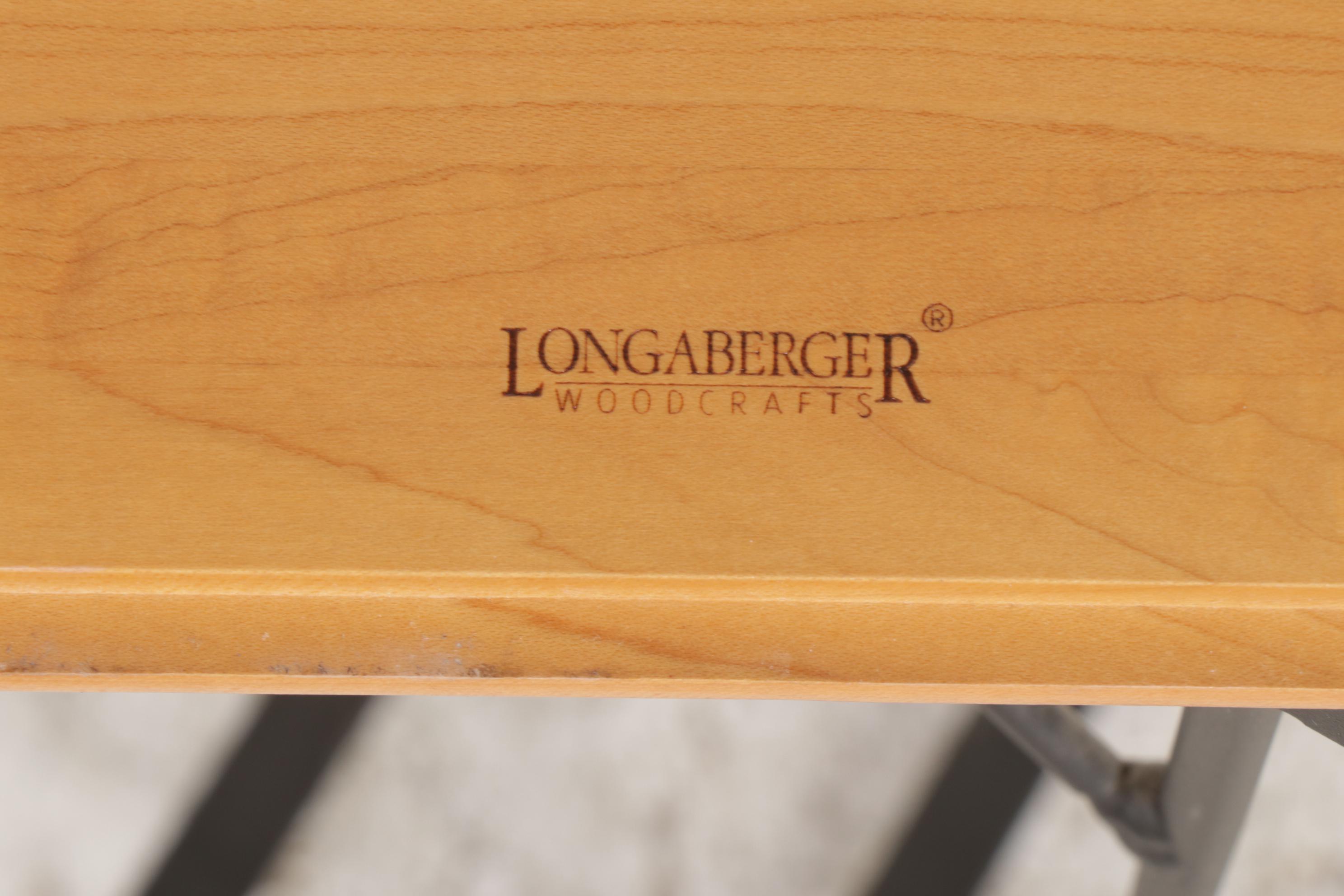 Pair of Longaberger Wrought Iron and Wood Side Tables