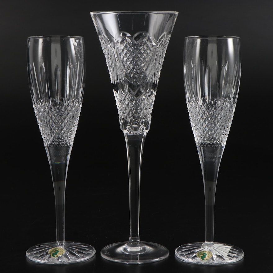 Waterford "Glenmede" and "Wedding Heirloom Collection" Crystal Flutes