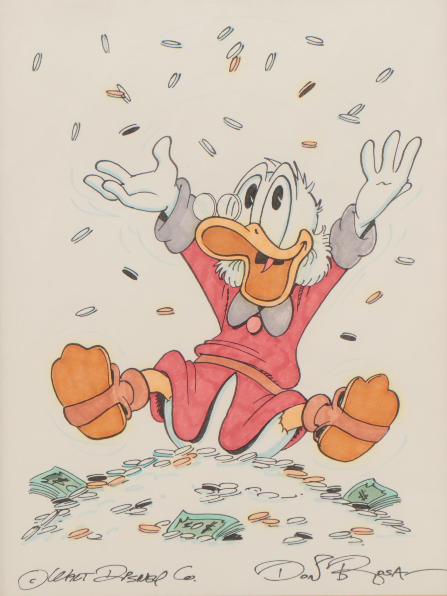 Don Rosa Ink Drawing of Scrooge McDuck, Circa 1993