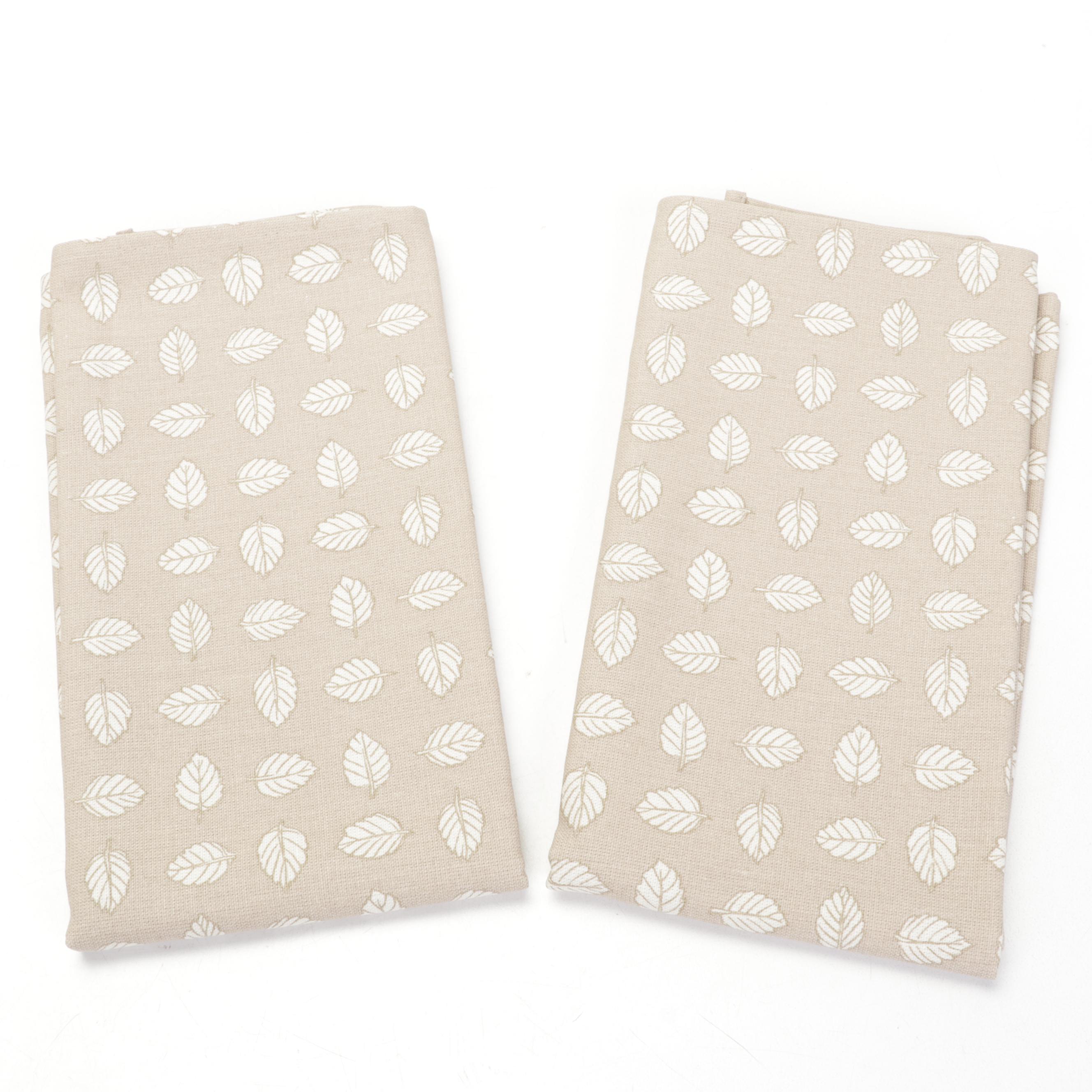 Longaberger Handwoven Basket Tray and Handled Basckets With "Stone Leaf" Liners