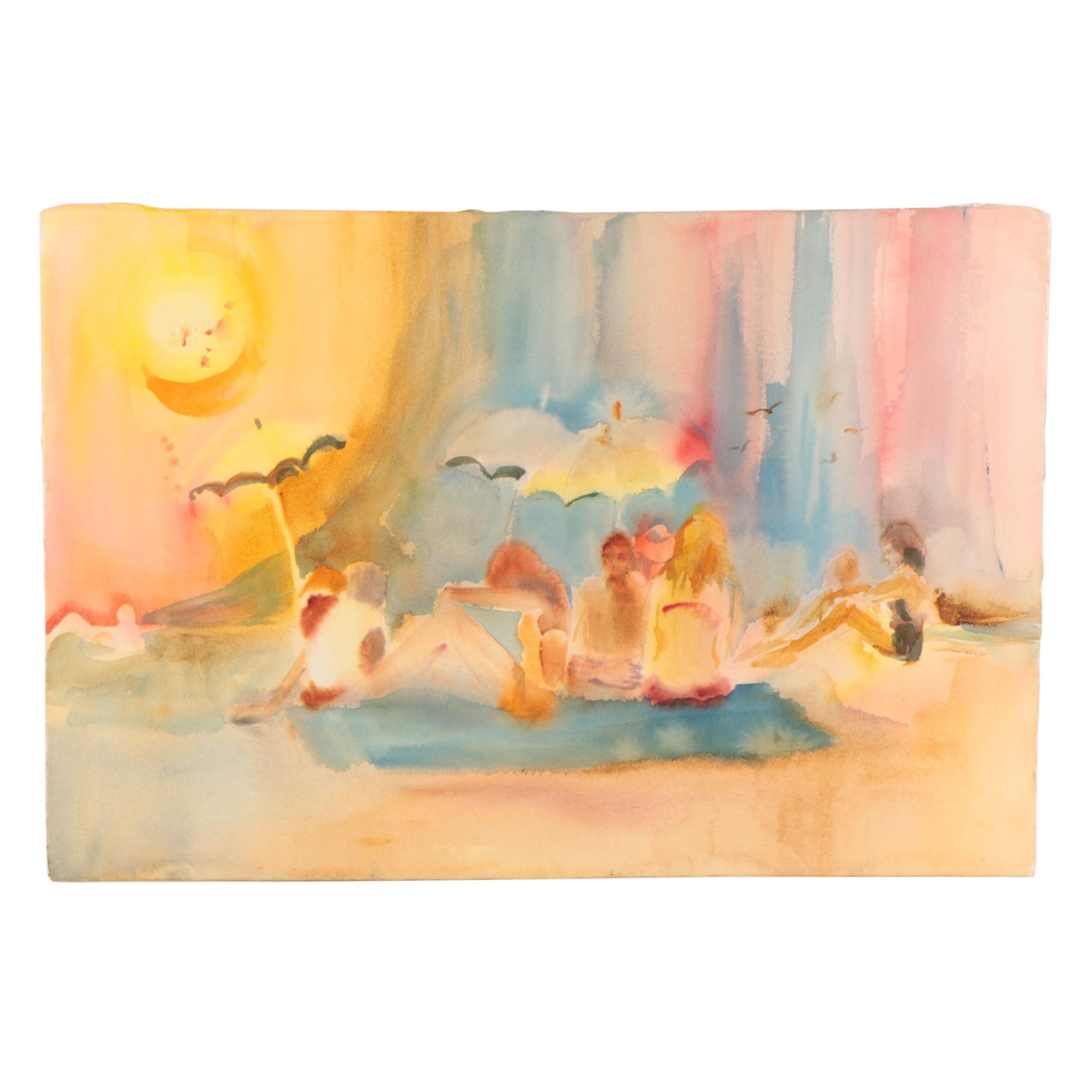 Marion Maas Watercolor Paintings of Landscapes With Figures