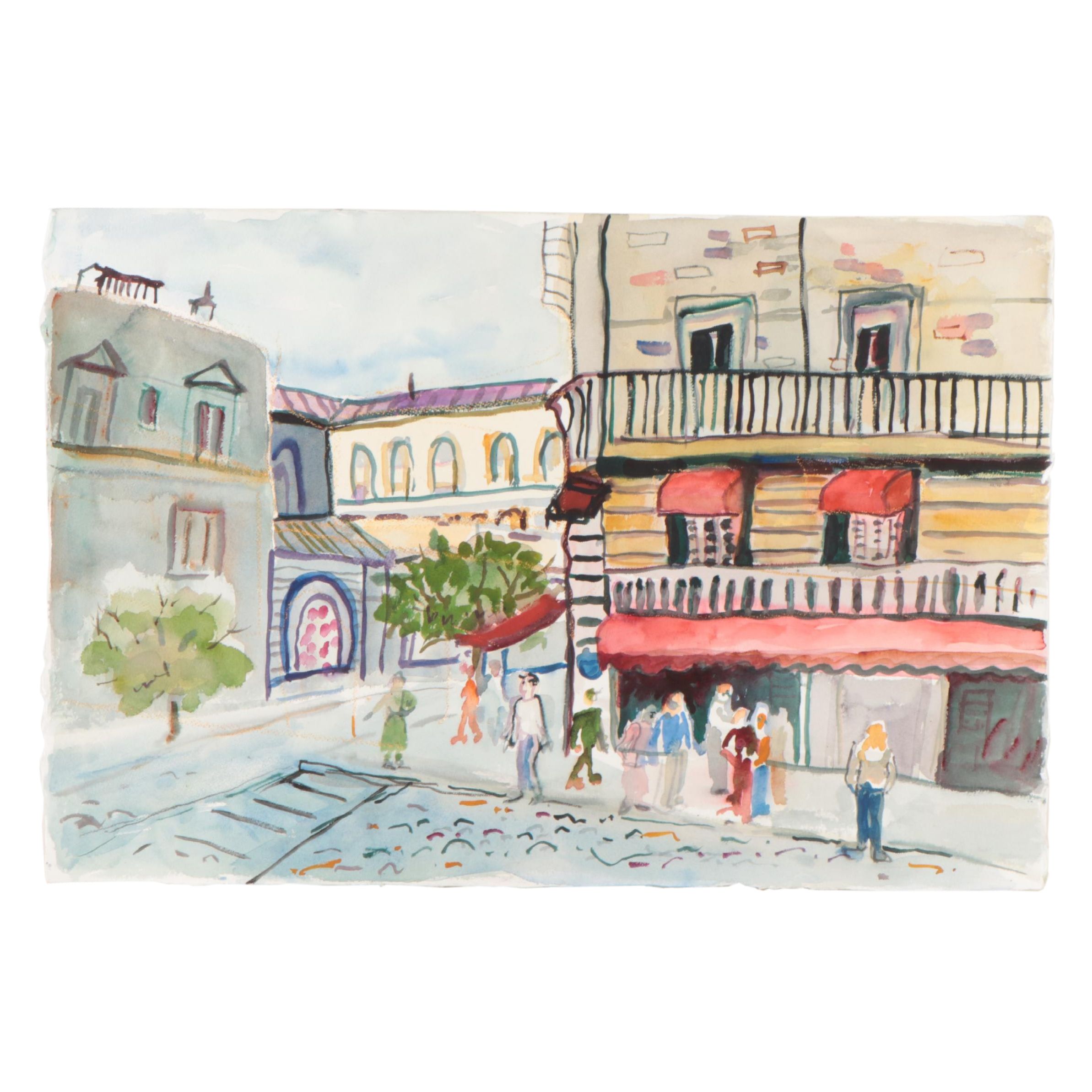 Marion Maas Watercolor Paintings of Landscapes With Figures