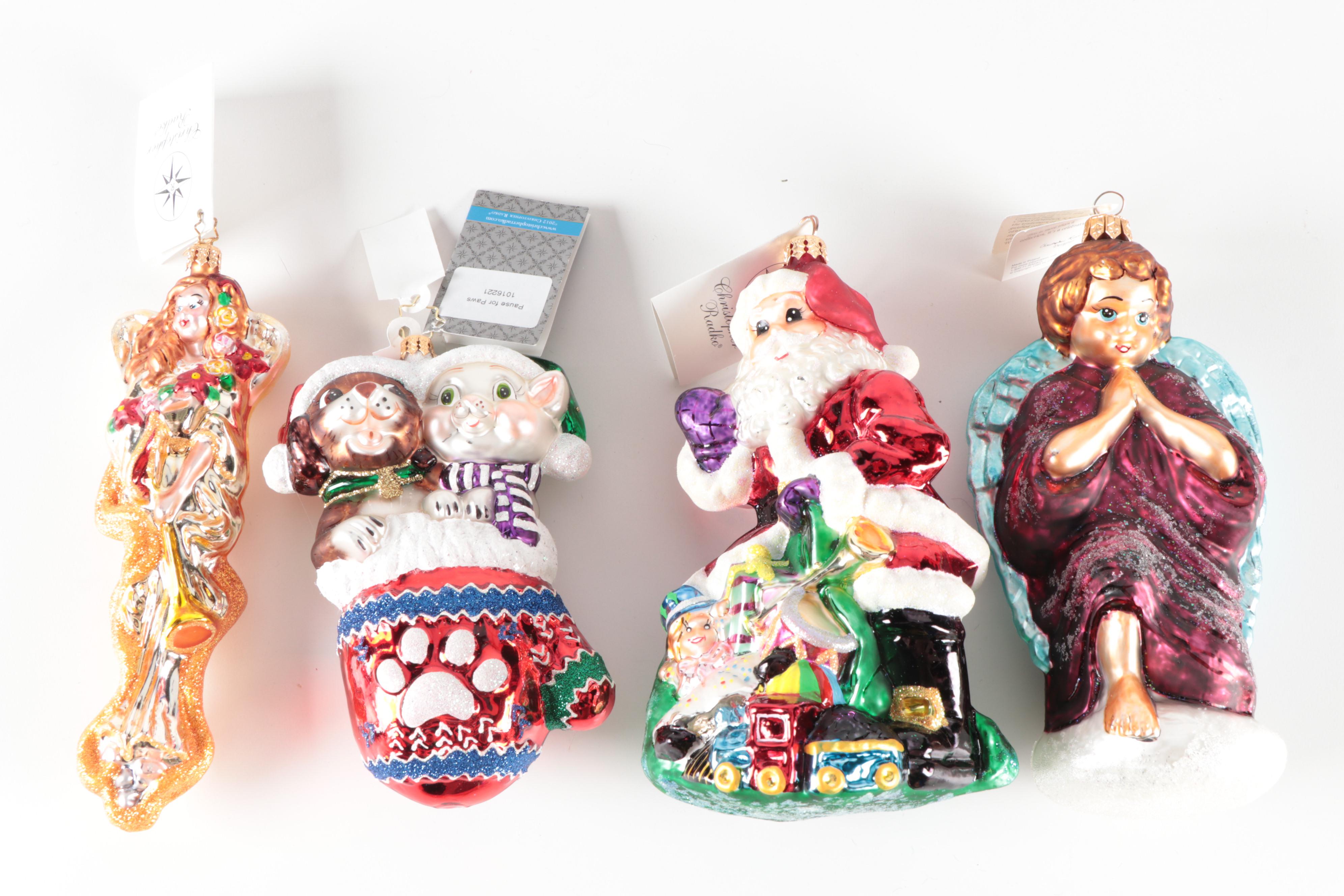 Christopher Radko "Gifted Greetings" and Other Radko Glass Ornaments