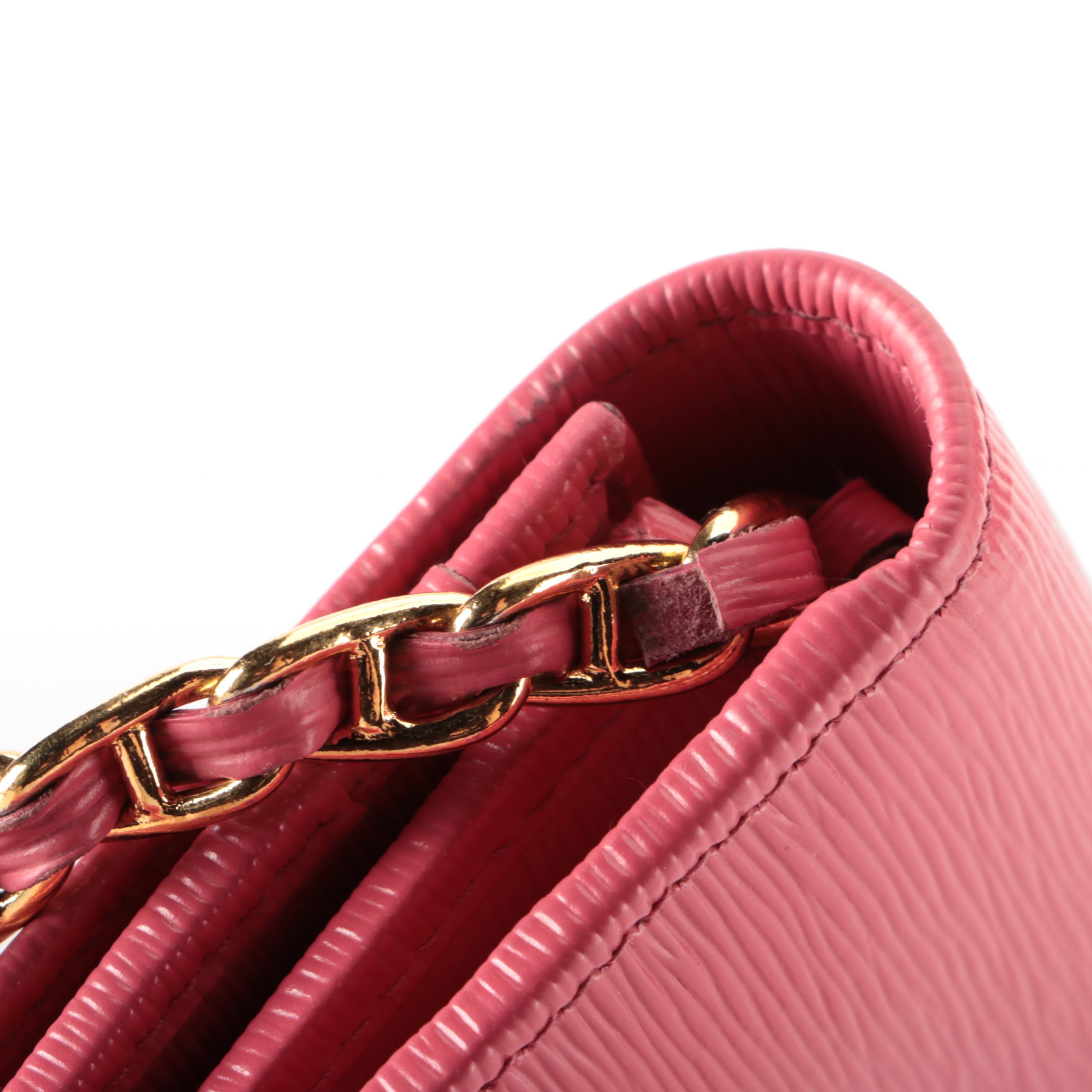 Prada Wallet on Oro Chain in Peony Pink Vitello Move Leather