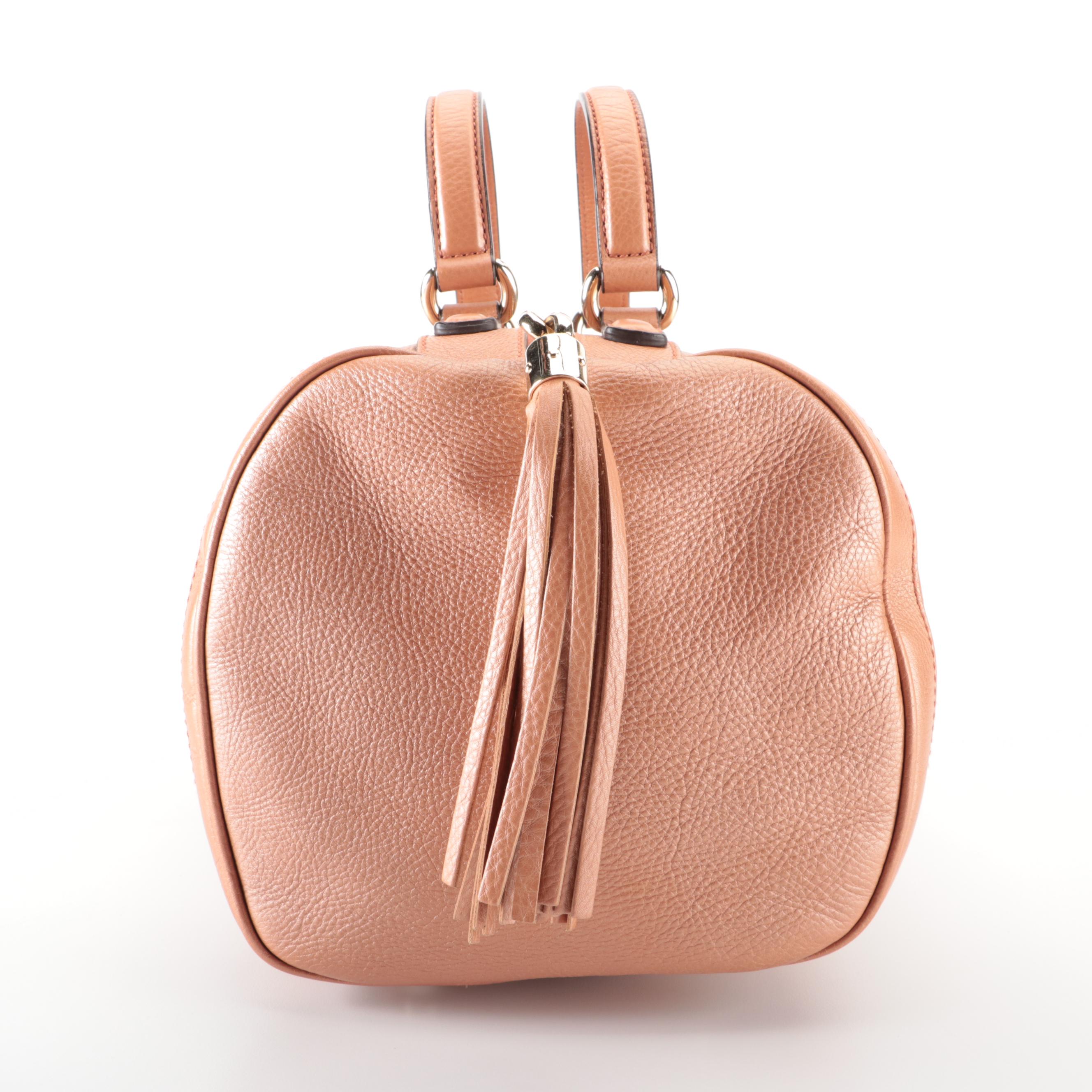 Gucci Japan Exclusive Soho Boston Bag in Pearlescent Grained Leather