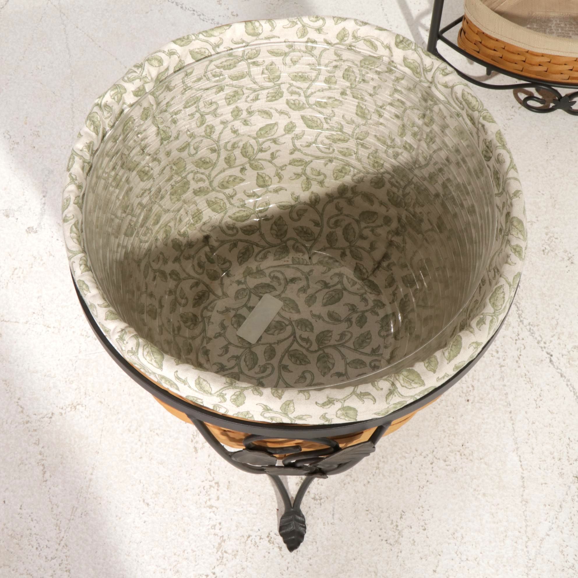 Longaberger Wrought Iron Basket Stand, Corner Storage Rack and Baskets