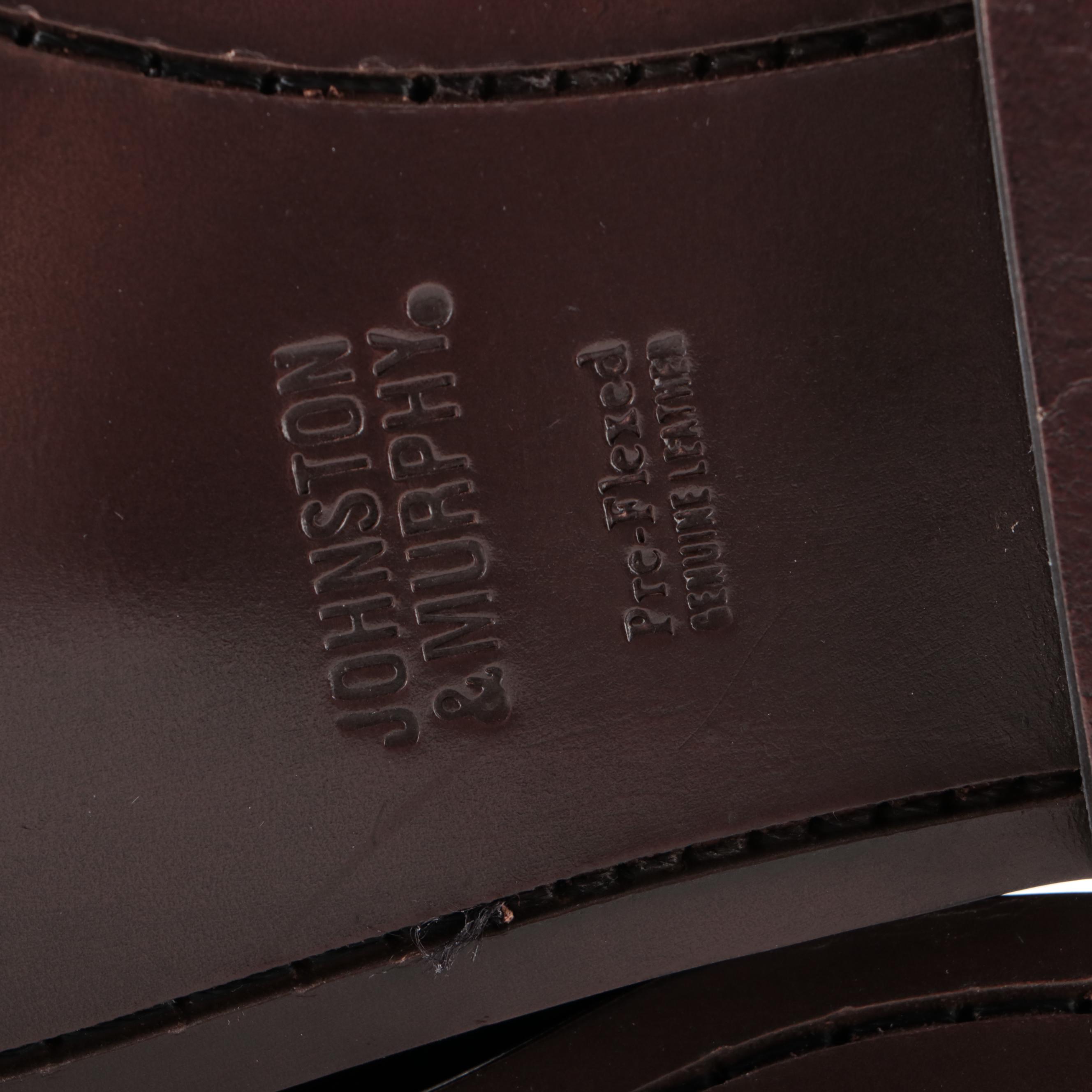 Men's Johnston & Murphy Hayes Penny Loafers in Burgundy Leather with Box