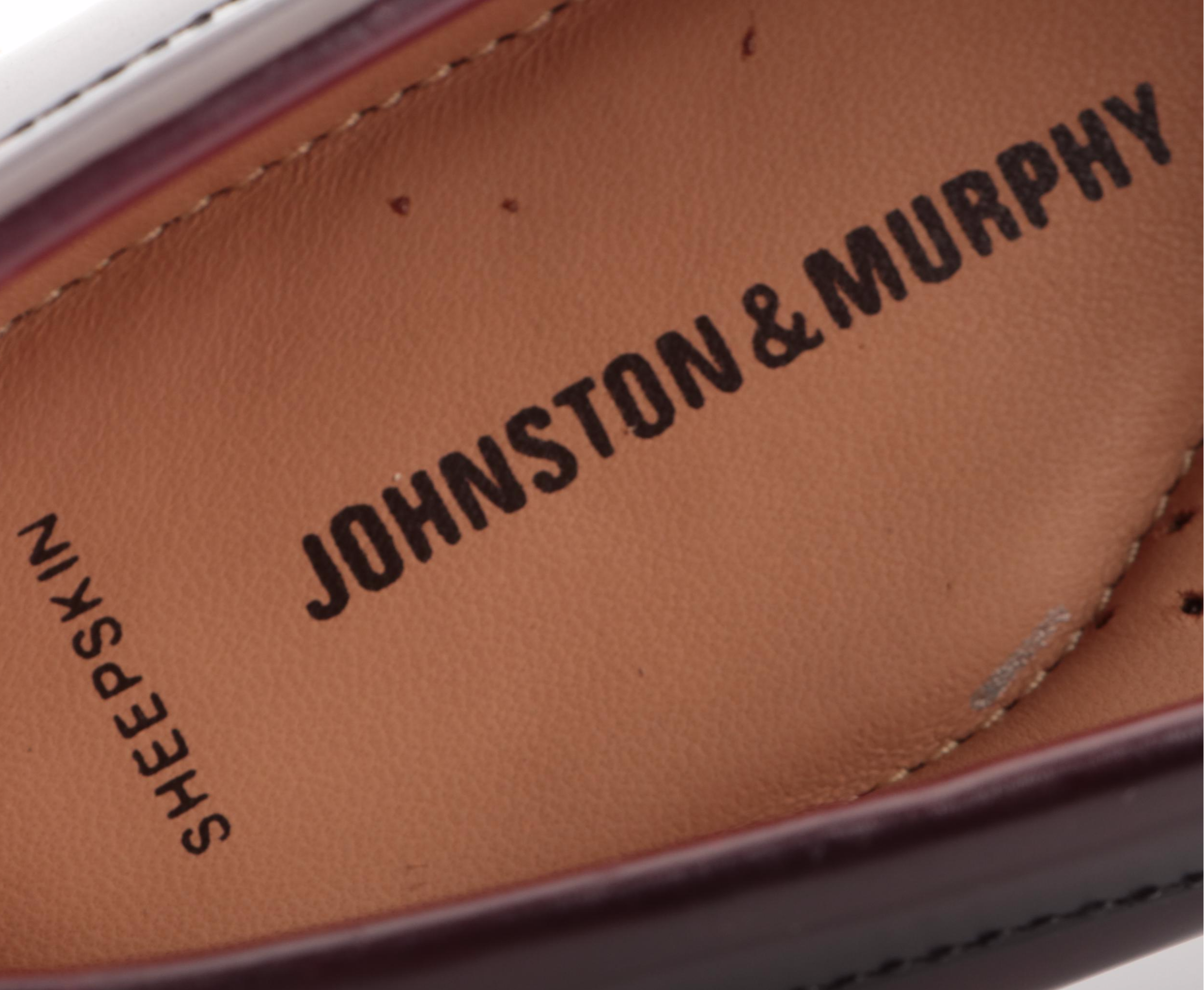 Men's Johnston & Murphy Hayes Penny Loafers in Burgundy Leather with Box