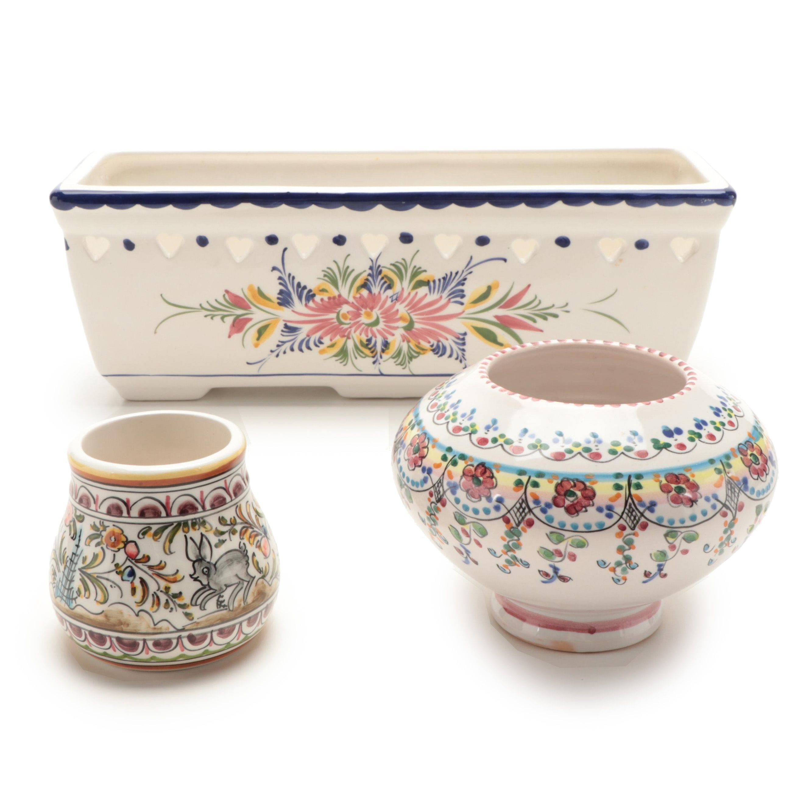 Ceramics de Coimbra Vase and Other Hand-Painted Portuguese Ceramics