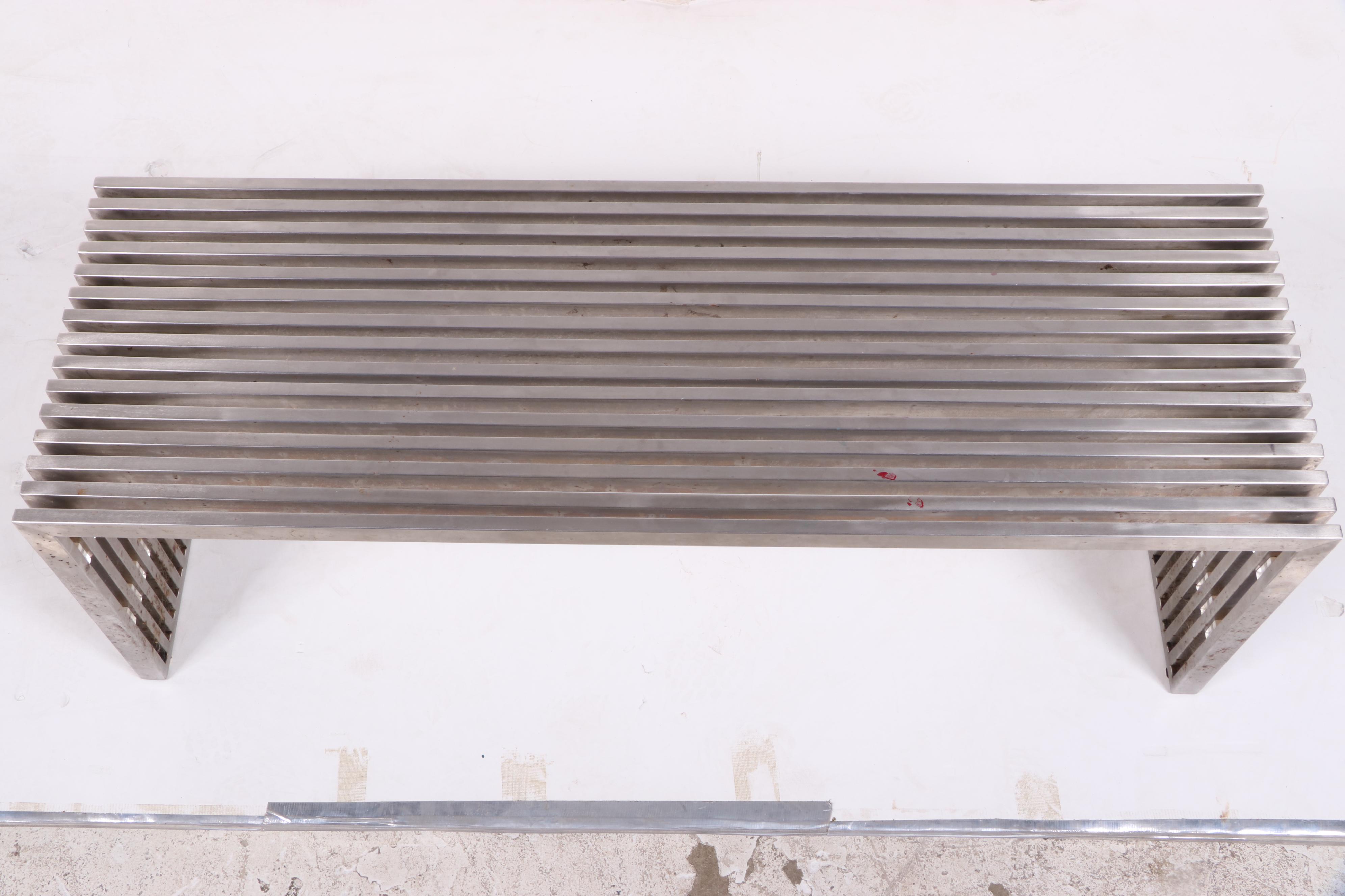 Nuevo "Amici"  Stainless Steel Slatted Bench