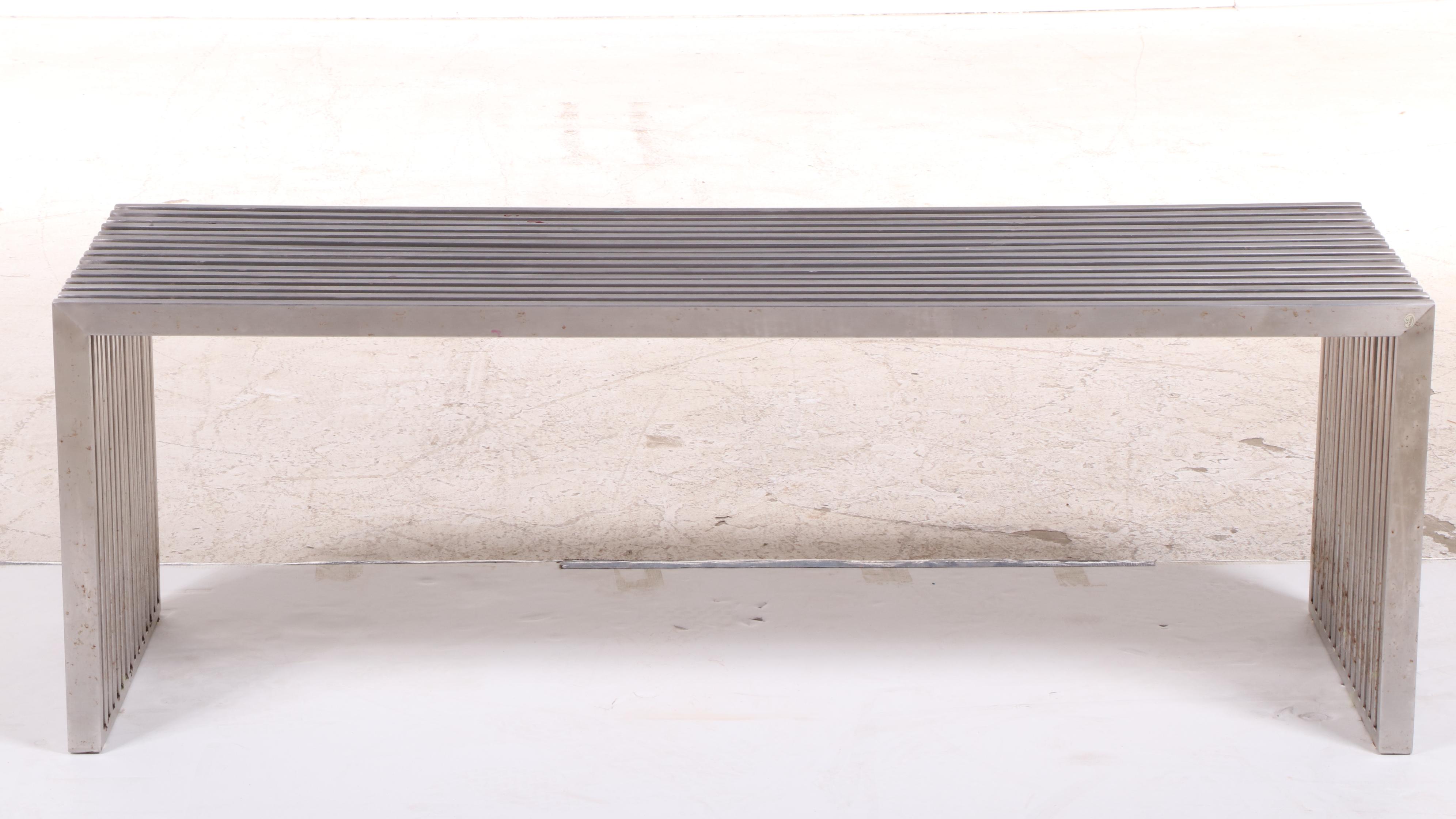 Nuevo "Amici"  Stainless Steel Slatted Bench