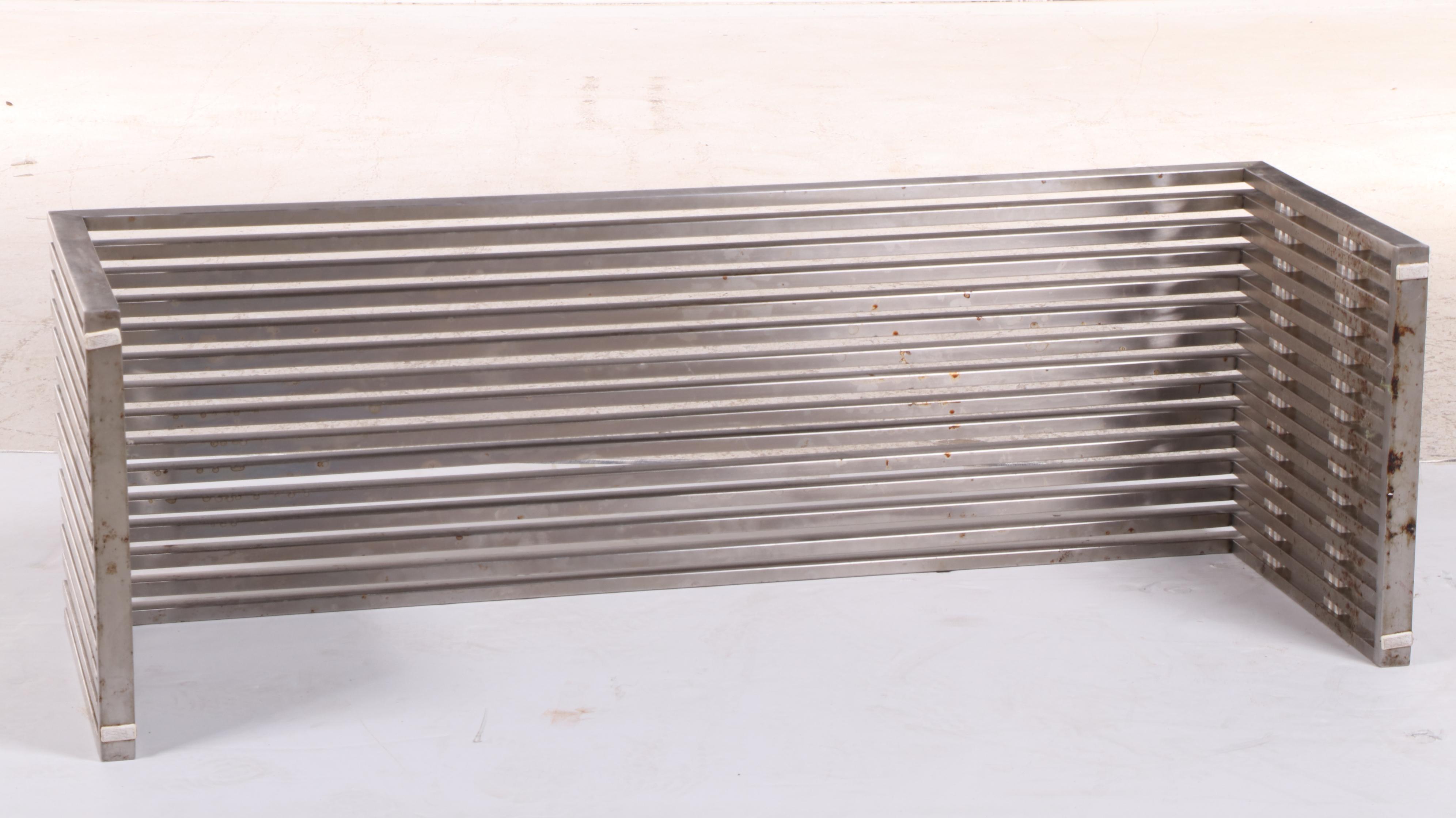 Nuevo "Amici"  Stainless Steel Slatted Bench
