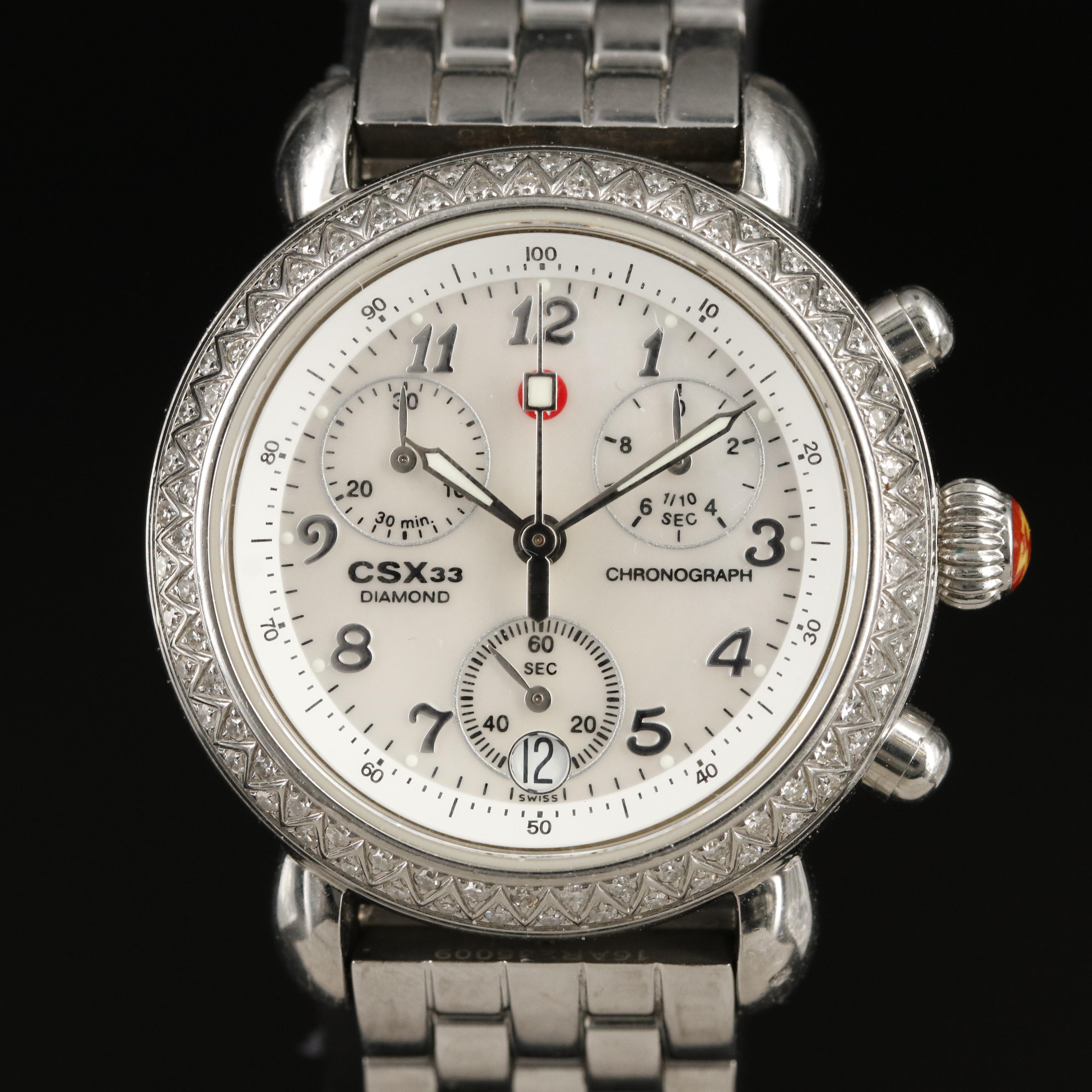 Michele CSX 33 Diamond Chronograph Watch