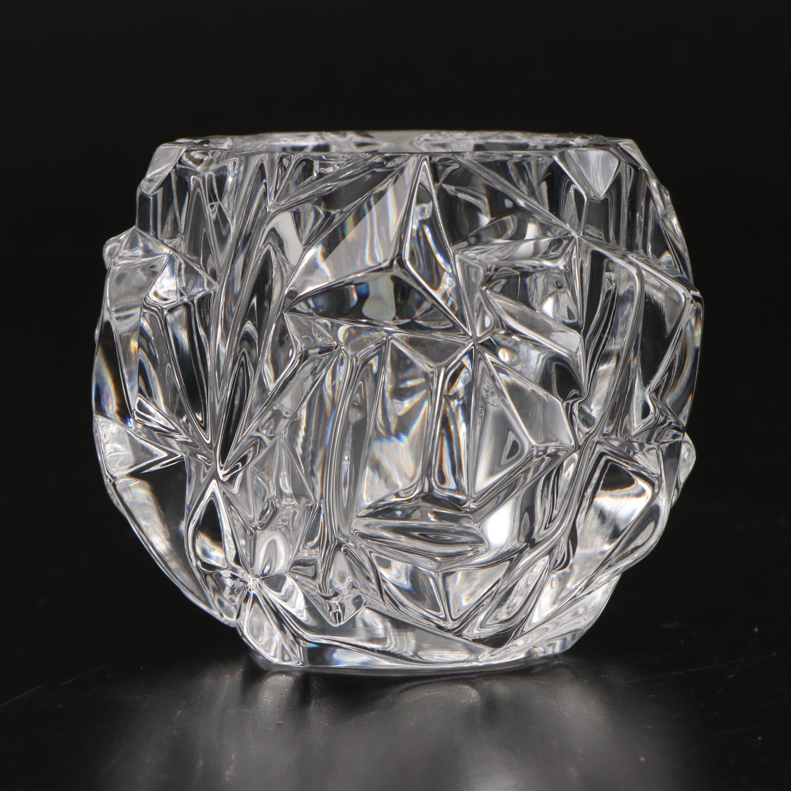 Tiffany & Co. "Rock Cut" Crystal Votive Candle Holder
