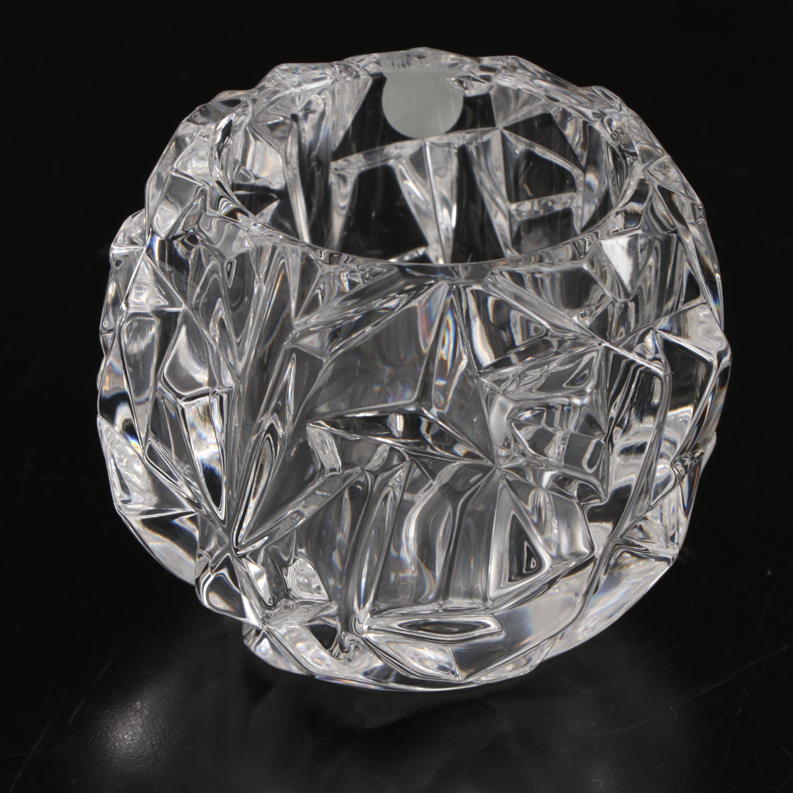 Tiffany & Co. "Rock Cut" Crystal Votive Candle Holder