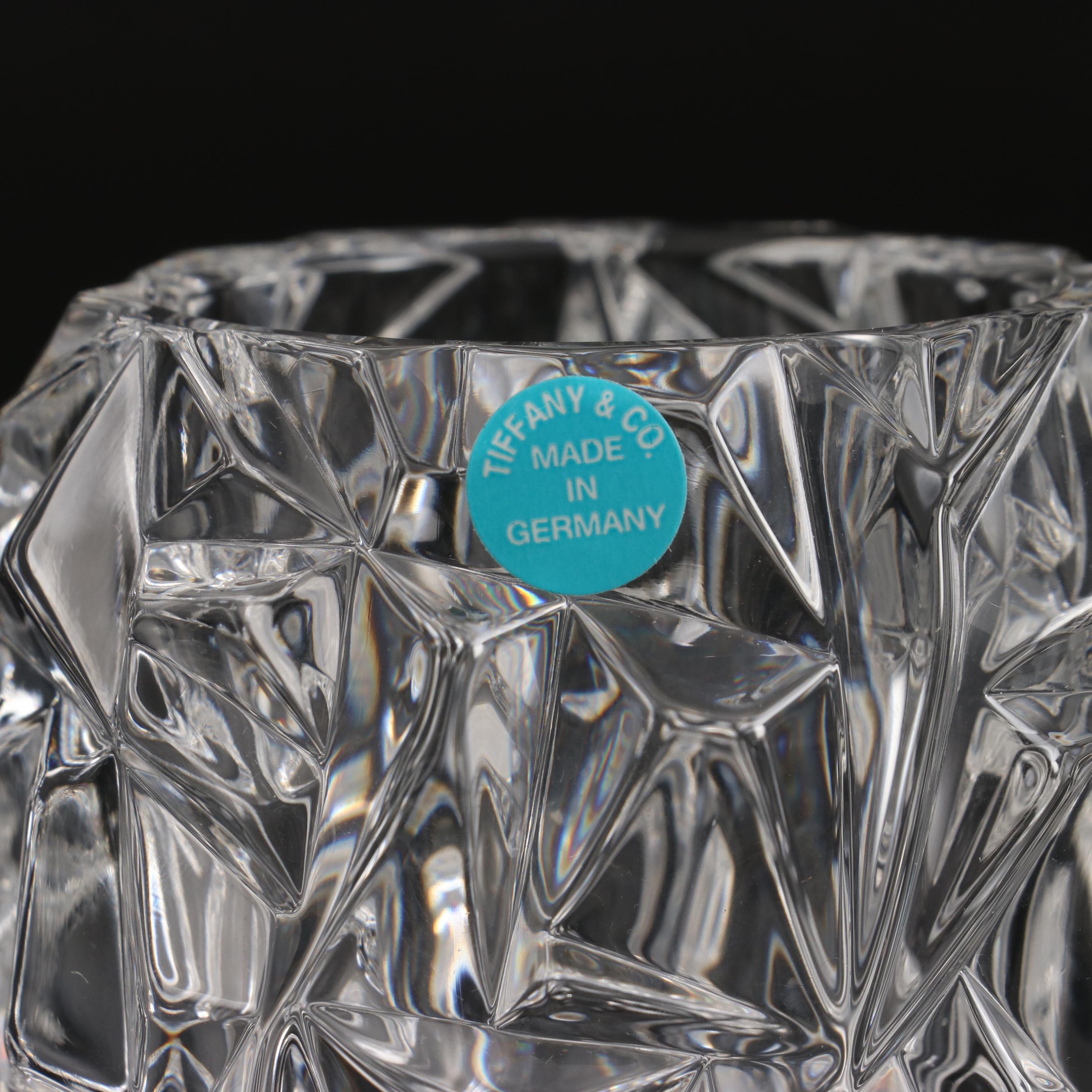 Tiffany & Co. "Rock Cut" Crystal Votive Candle Holder