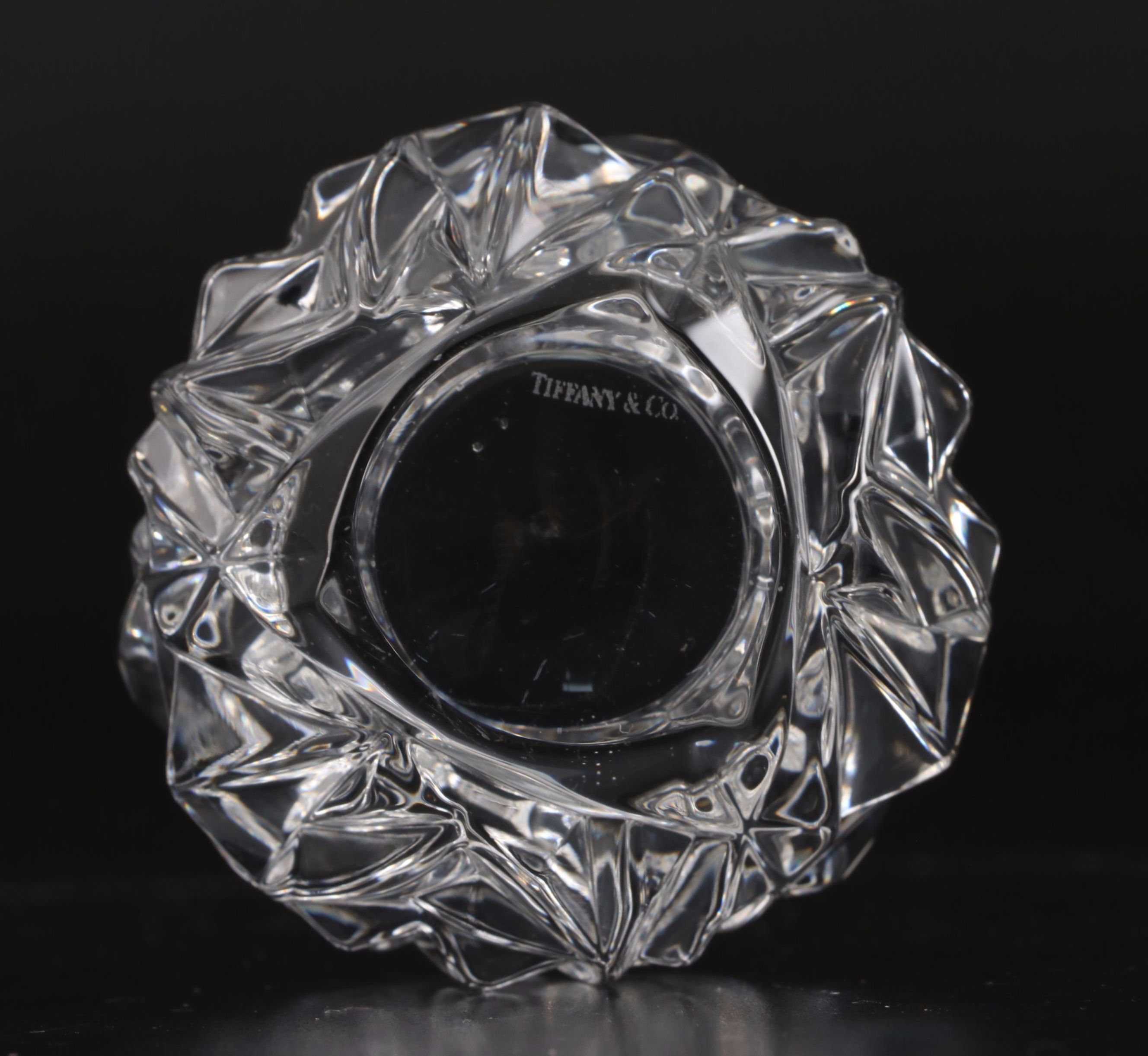 Tiffany & Co. "Rock Cut" Crystal Votive Candle Holder