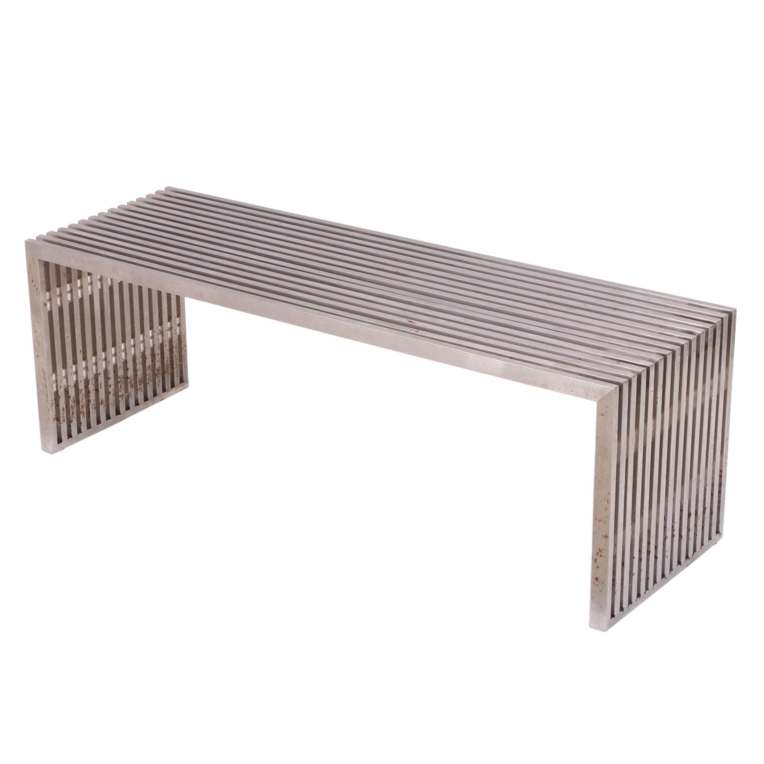 Nuevo "Amici"  Stainless Steel Slatted Bench
