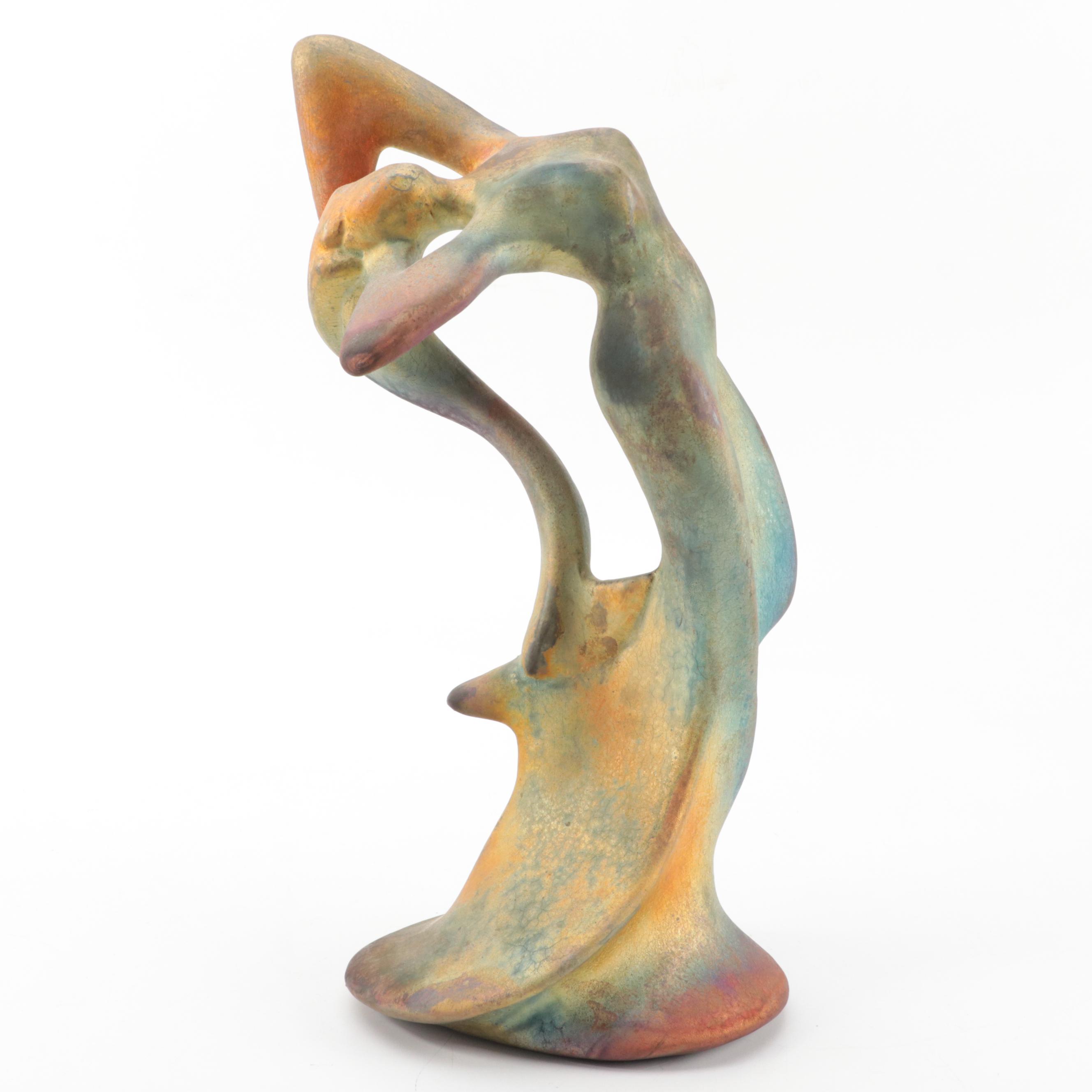 George "Zaro" Tudzarov Raku Fired Figural Ceramic Sculpture