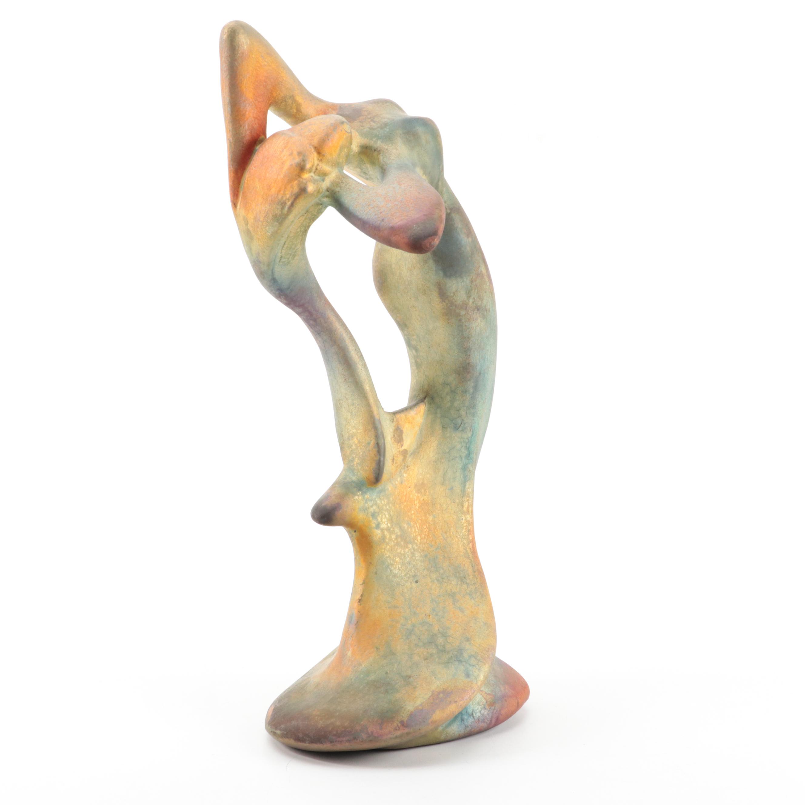 George "Zaro" Tudzarov Raku Fired Figural Ceramic Sculpture