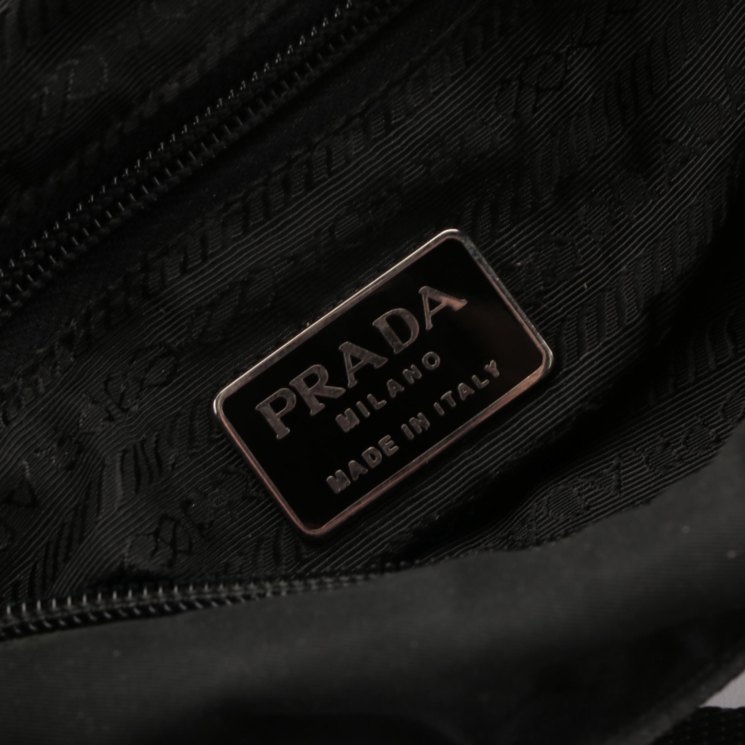 Prada Small Zip Tote Bag in Black Tessuto Nylon