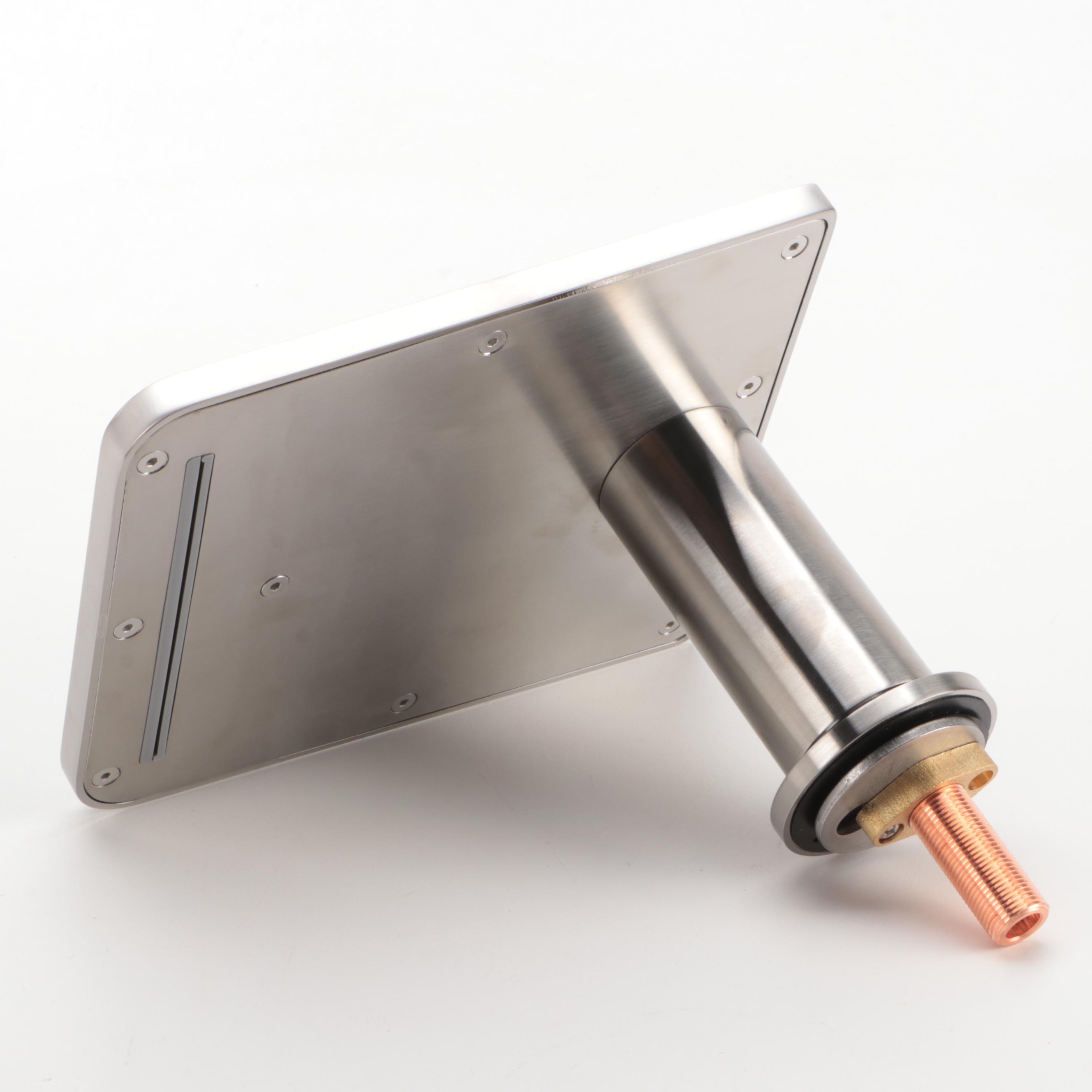 Brushed Nickel Deck Mount Waterfall Tub Faucet and Hand Shower with Tub Drain