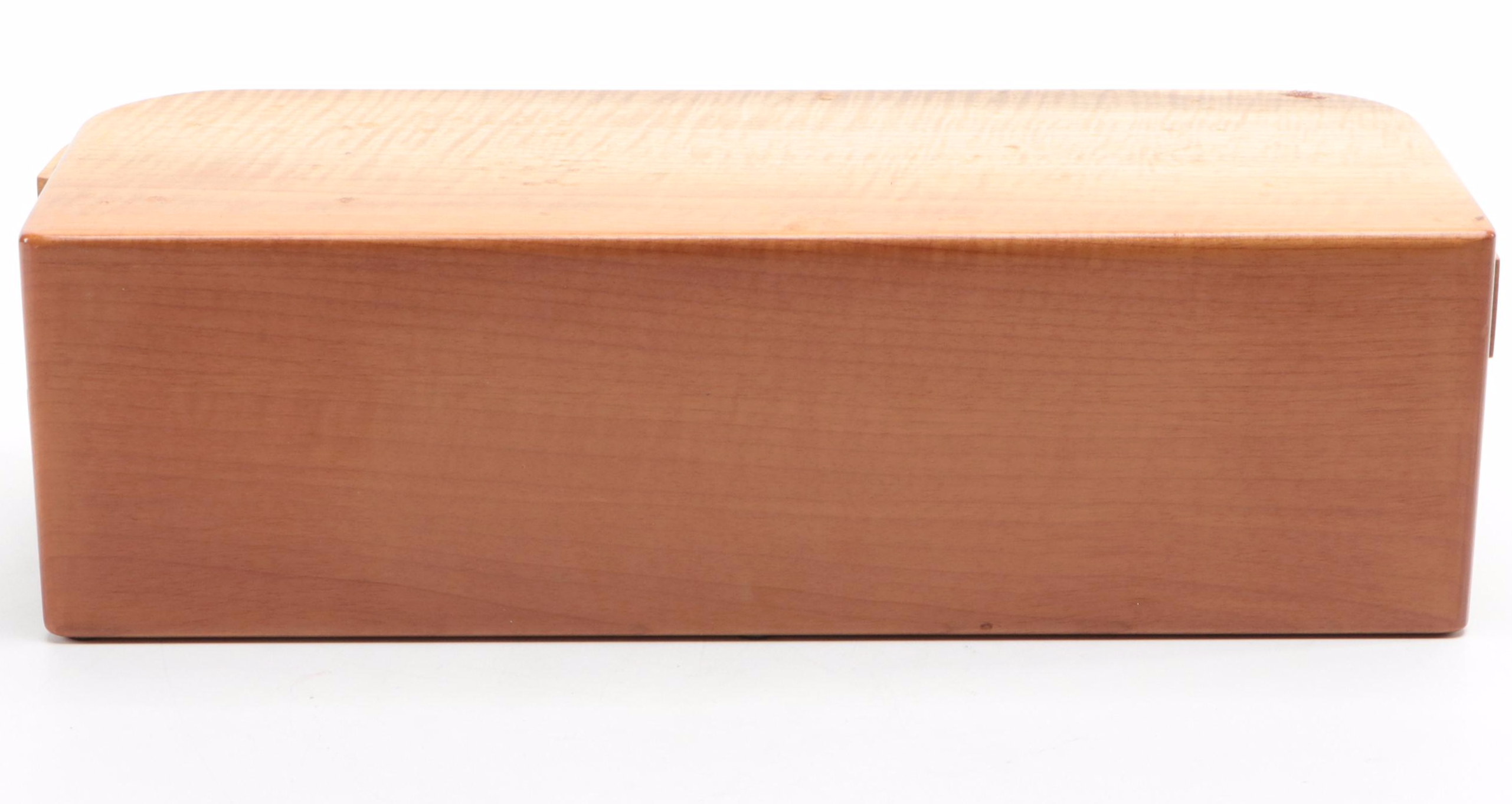 Jeff Vollmer Handmade Myrtle Burl Wood Puzzle Box Jewelry Box