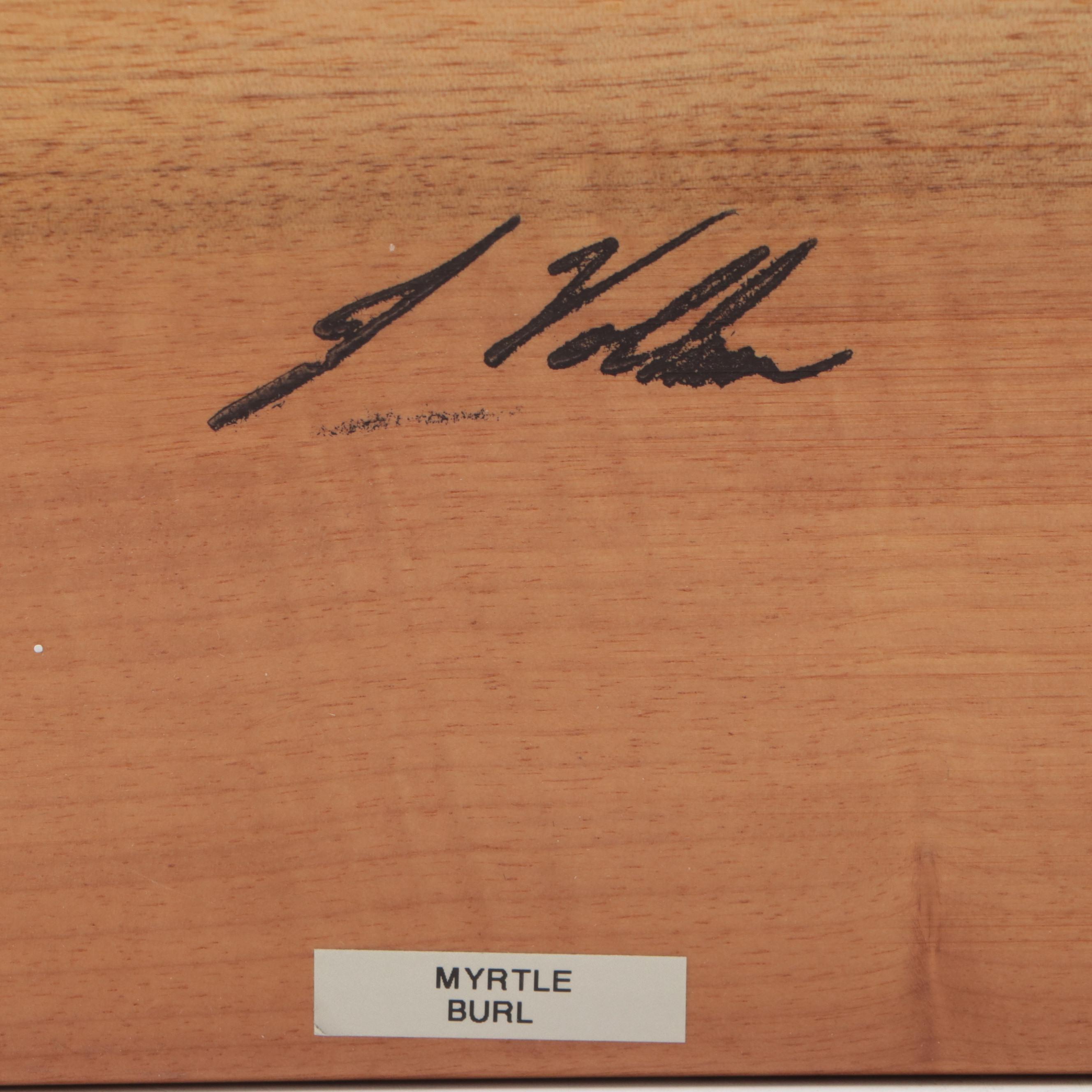 Jeff Vollmer Handmade Myrtle Burl Wood Puzzle Box Jewelry Box