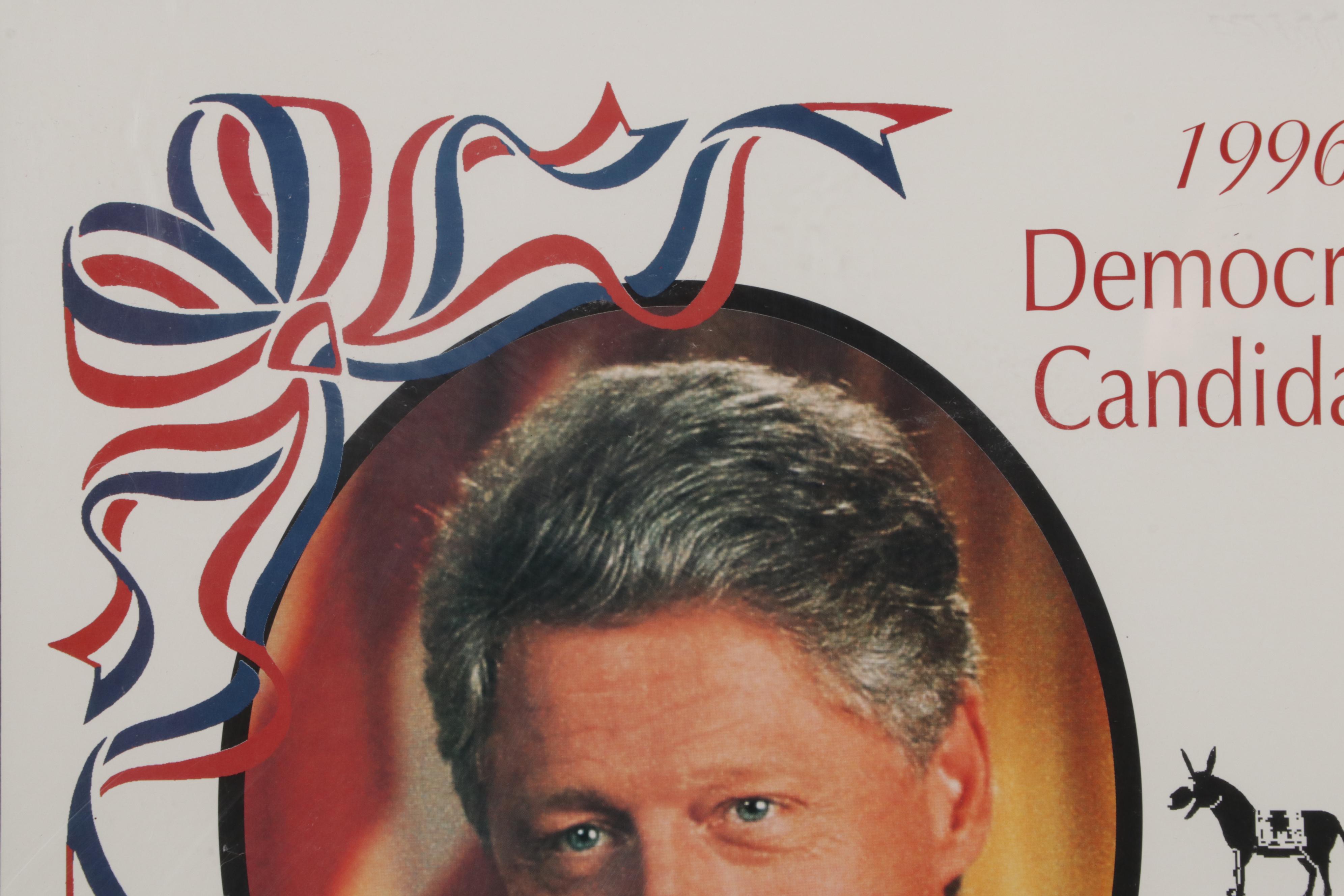Bill Clinton and Al Gore Offset Lithograph Presidential Campaign Poster, 1996