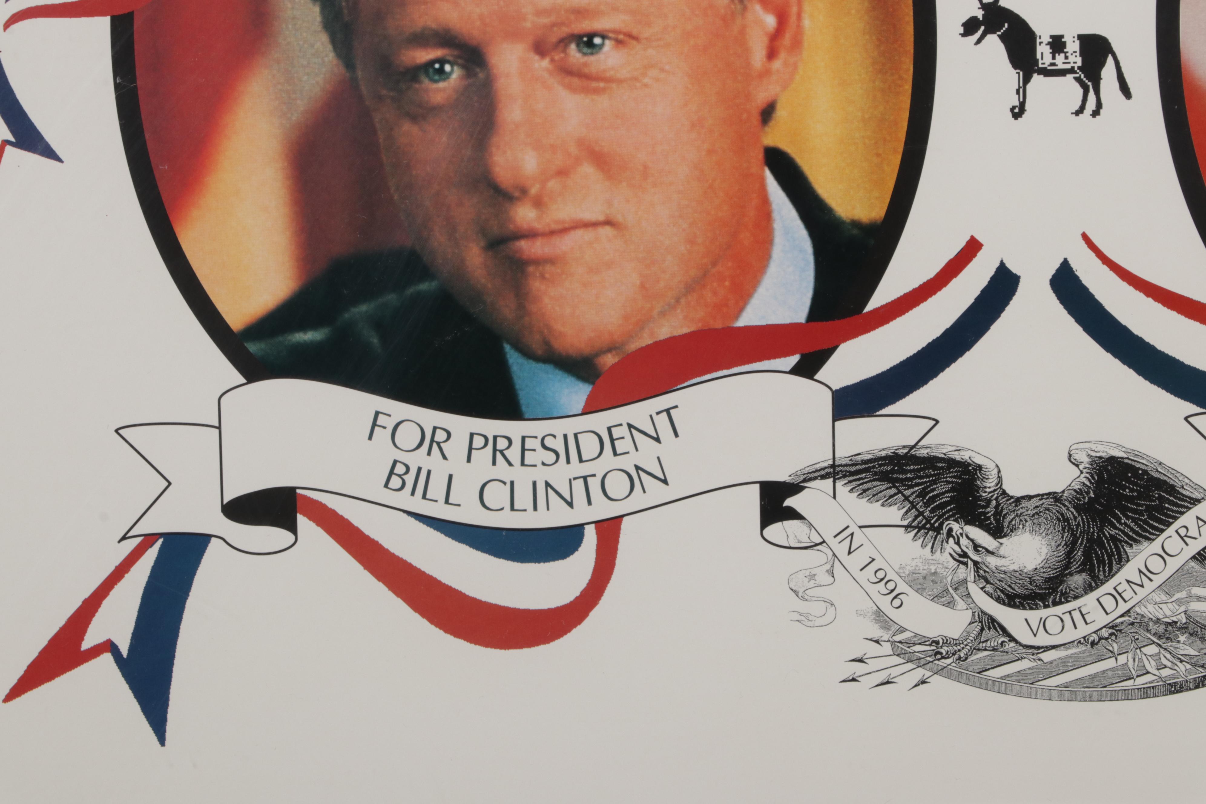 Bill Clinton and Al Gore Offset Lithograph Presidential Campaign Poster, 1996