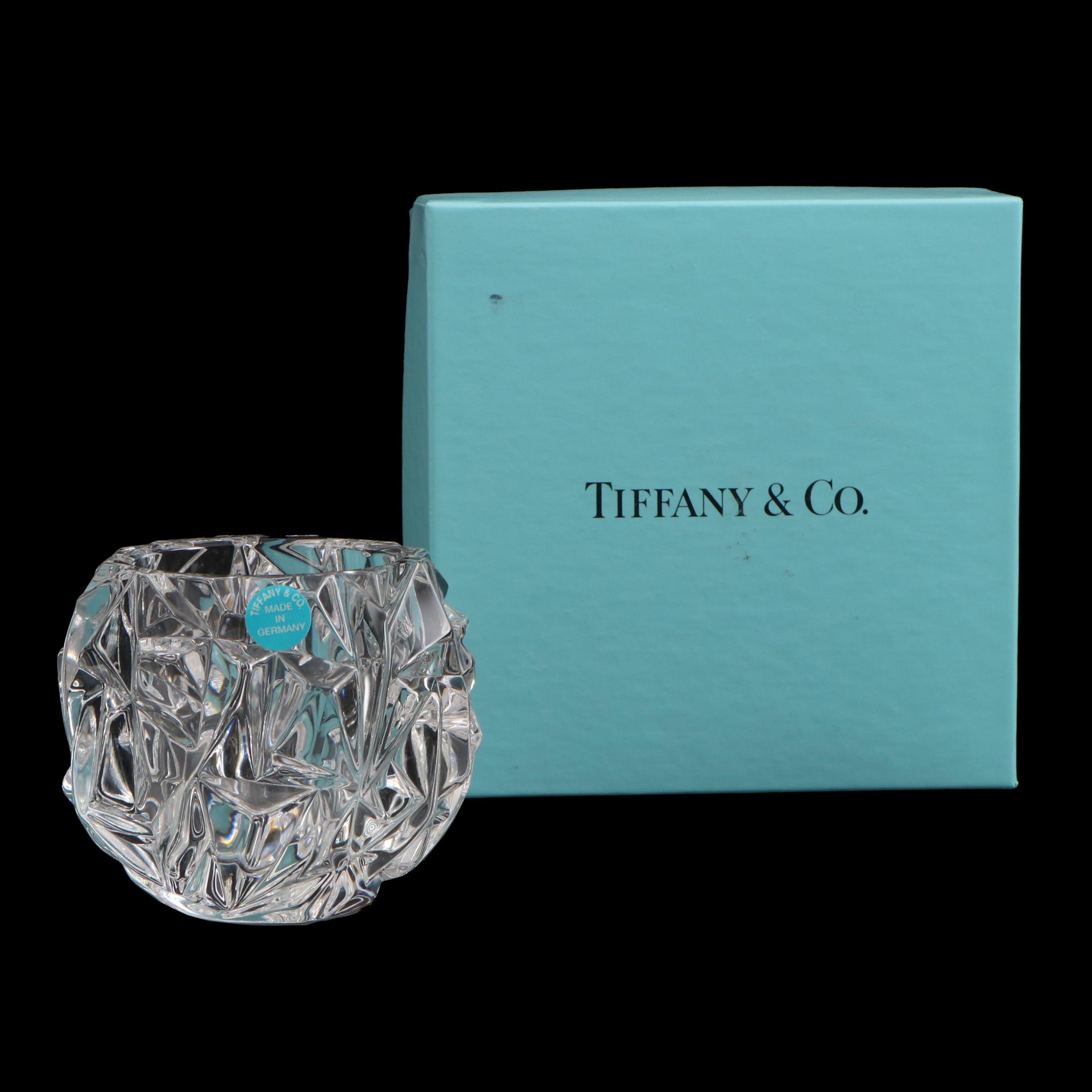 Tiffany & Co. "Rock Cut" Crystal Votive Candle Holder
